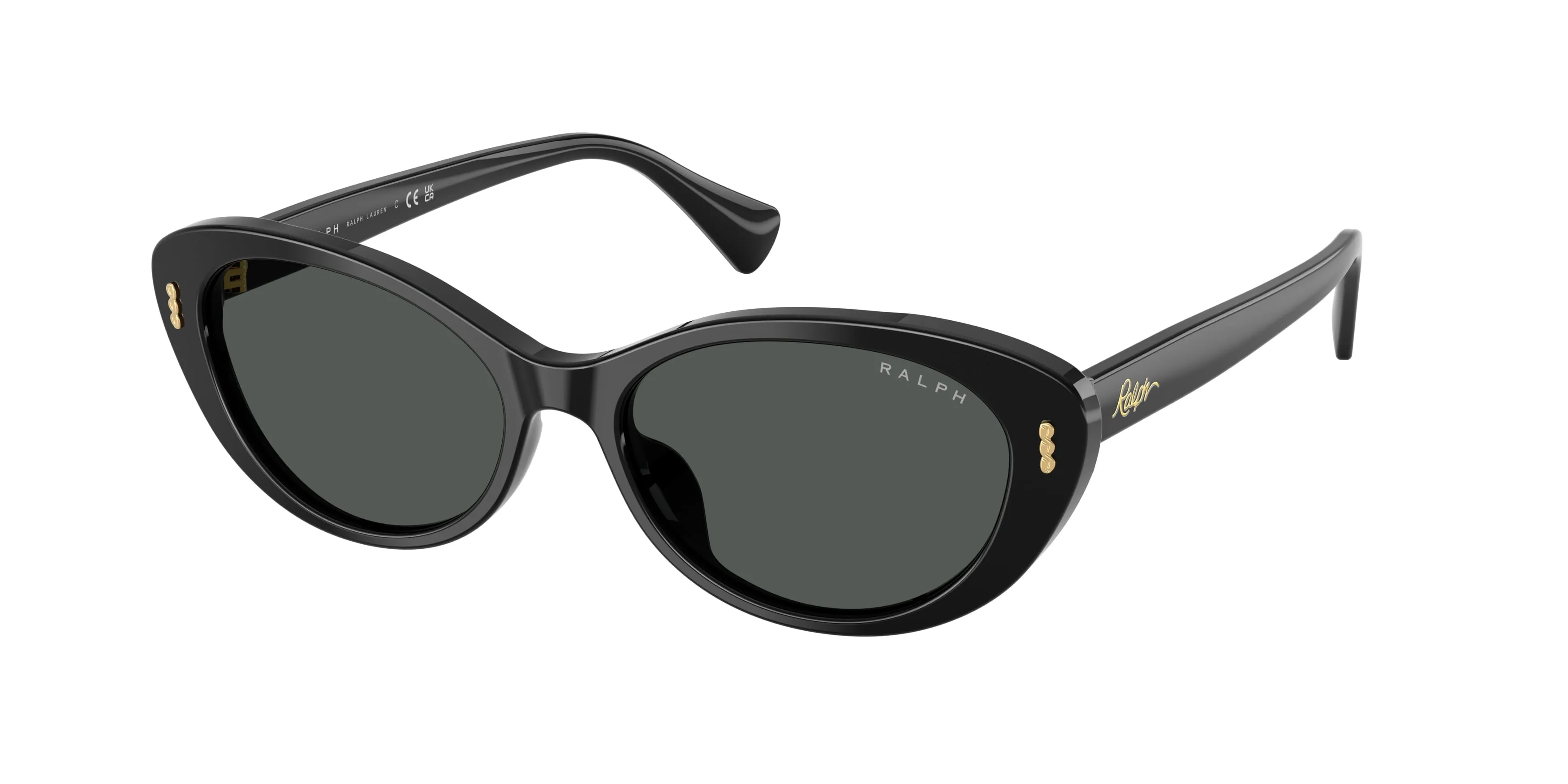 Ralph Lauren RA5350U 500187 Occhiali da sole Acetato Nero Grigio Rotonda Normale - immagine 1