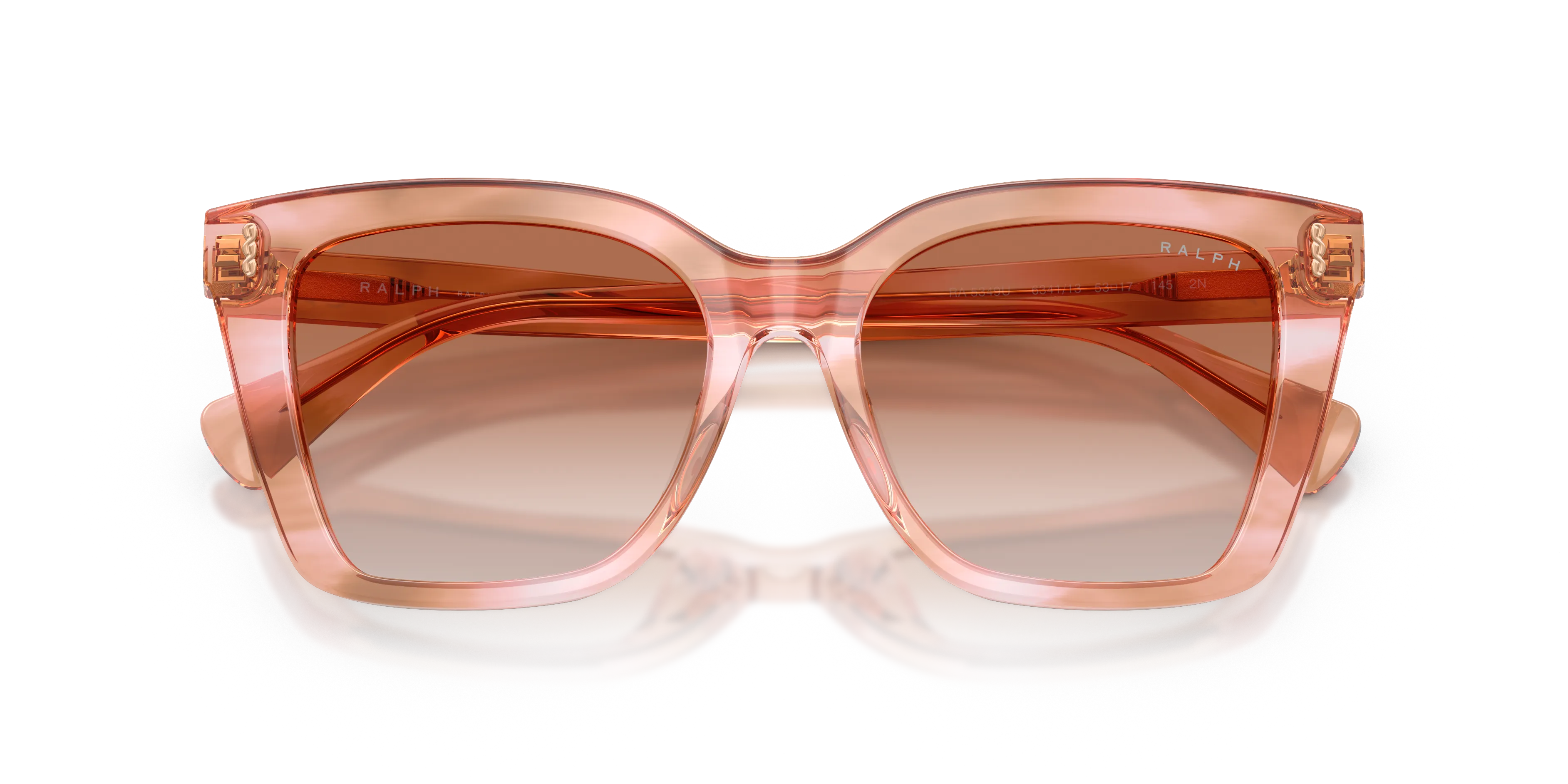 Ralph Lauren RA5349U 634113 Occhiali da sole Acetato Rosa Marrone Squadrata Normale Sfumato - immagine 2