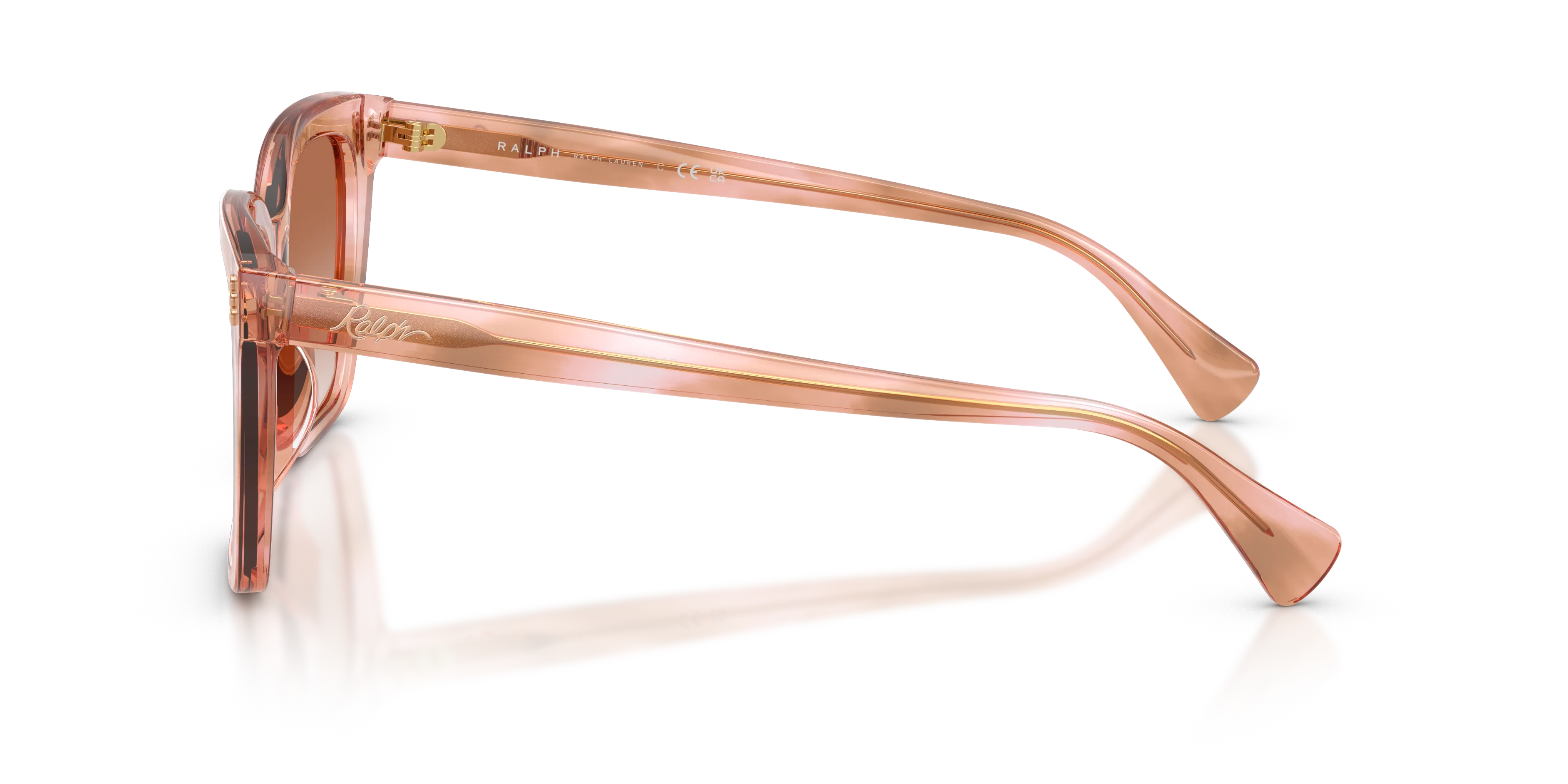 Ralph Lauren RA5349U 634113 Occhiali da sole Acetato Rosa Marrone Squadrata Normale Sfumato - immagine 4