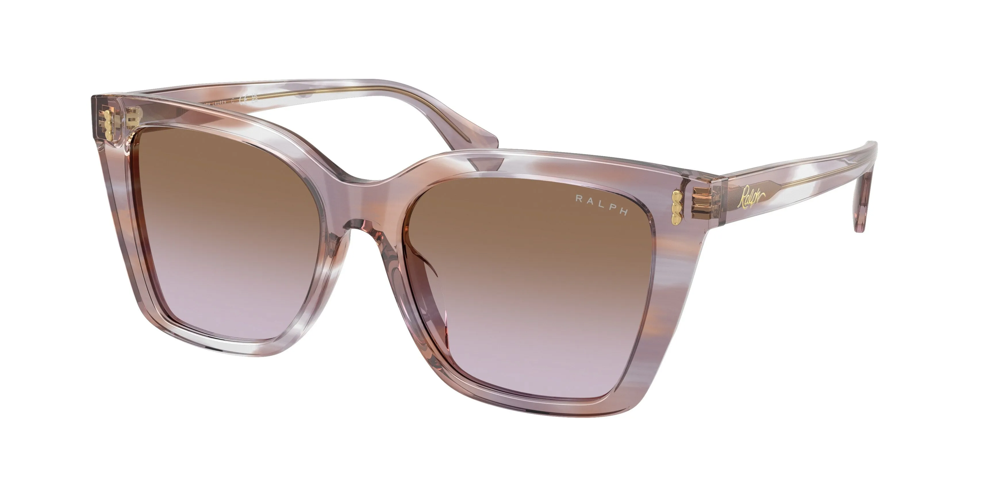 Ralph Lauren RA5349U 634068 Occhiali da sole Acetato Marrone Viola Squadrata Normale Sfumato - immagine 1