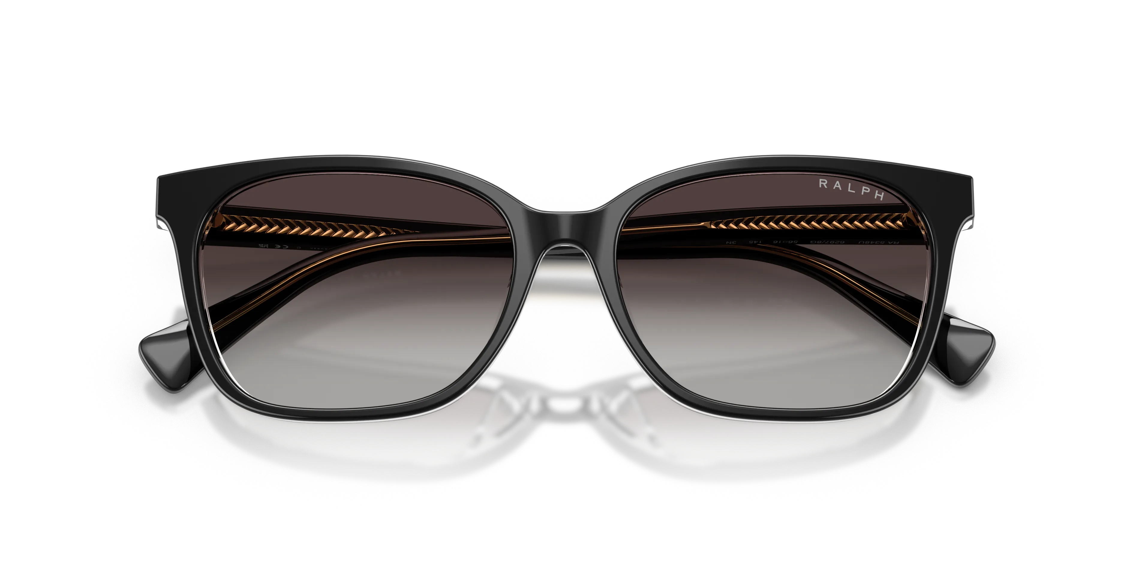 Ralph Lauren RA5348U 62978G Occhiali da sole Acetato Nero Grigio Squadrata Normale Sfumato - immagine 2