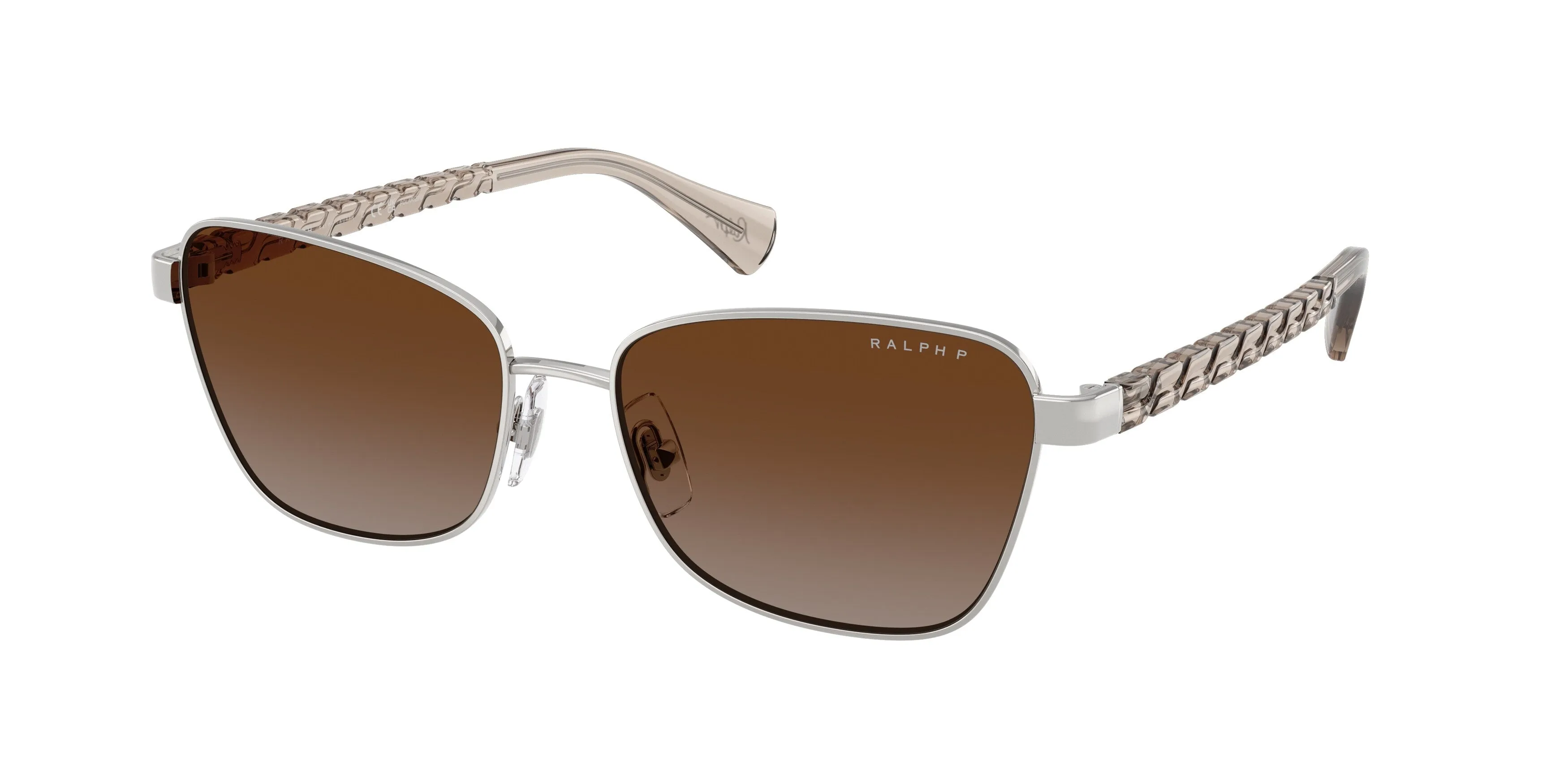Ralph Lauren RA4149 9492T5 Occhiali da sole Metallo Argento Marrone Geometrica Polarizzata Sfumato - immagine 1