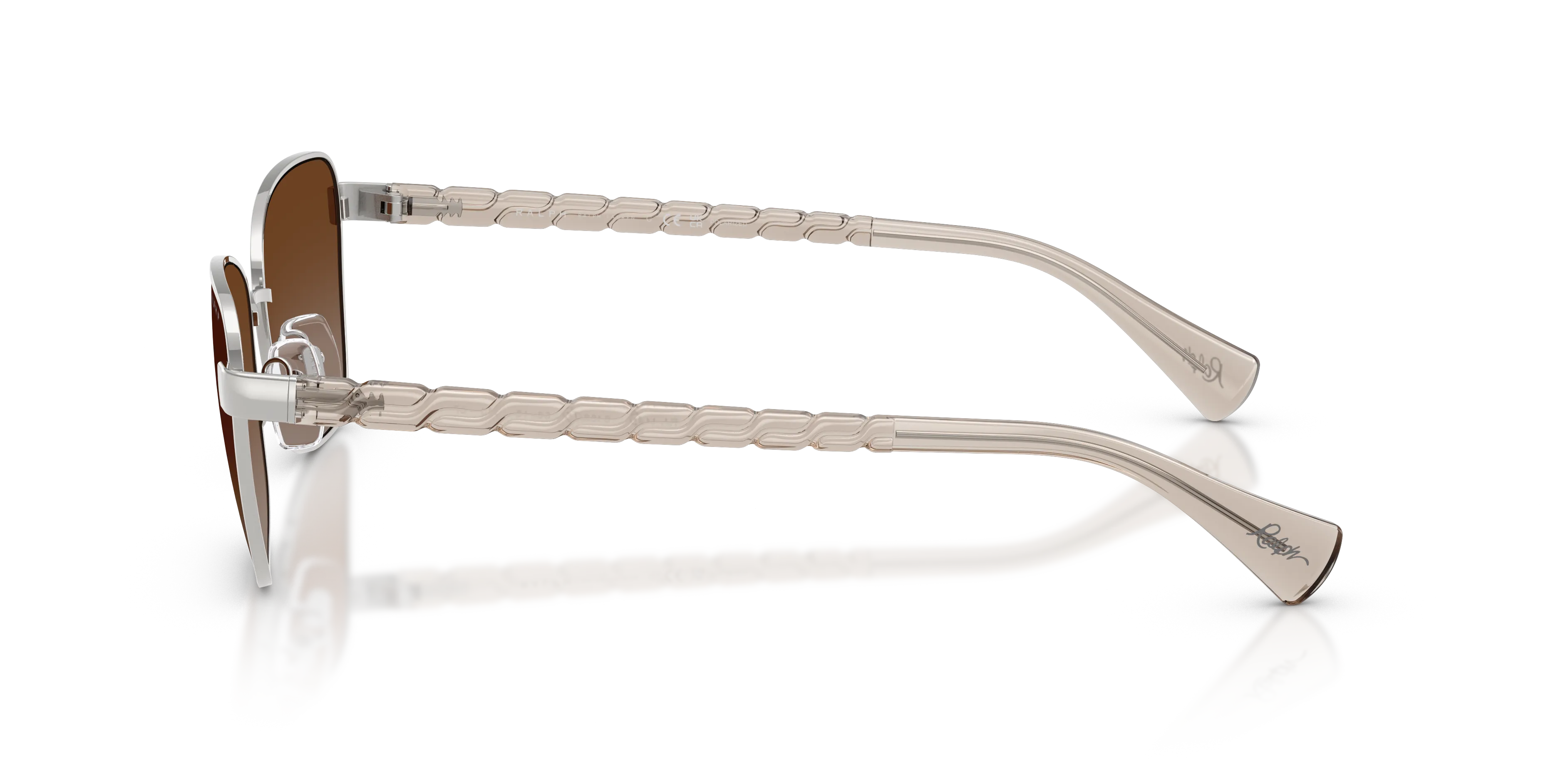 Ralph Lauren RA4149 9492T5 Occhiali da sole Metallo Argento Marrone Geometrica Polarizzata Sfumato - immagine 4