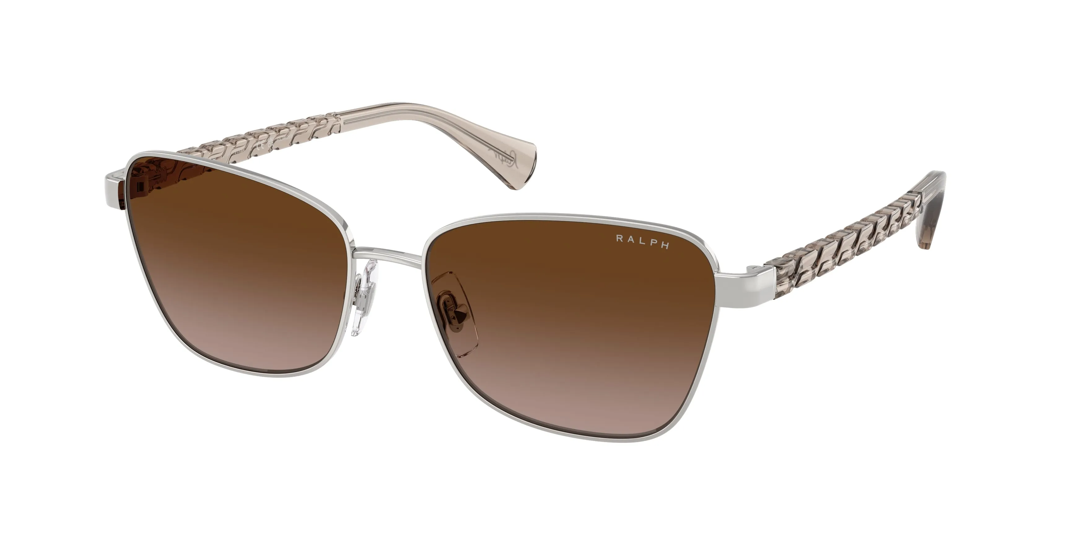 Ralph Lauren RA4149 949213 Occhiali da sole Metallo Argento Marrone Geometrica Normale Sfumato - immagine 1