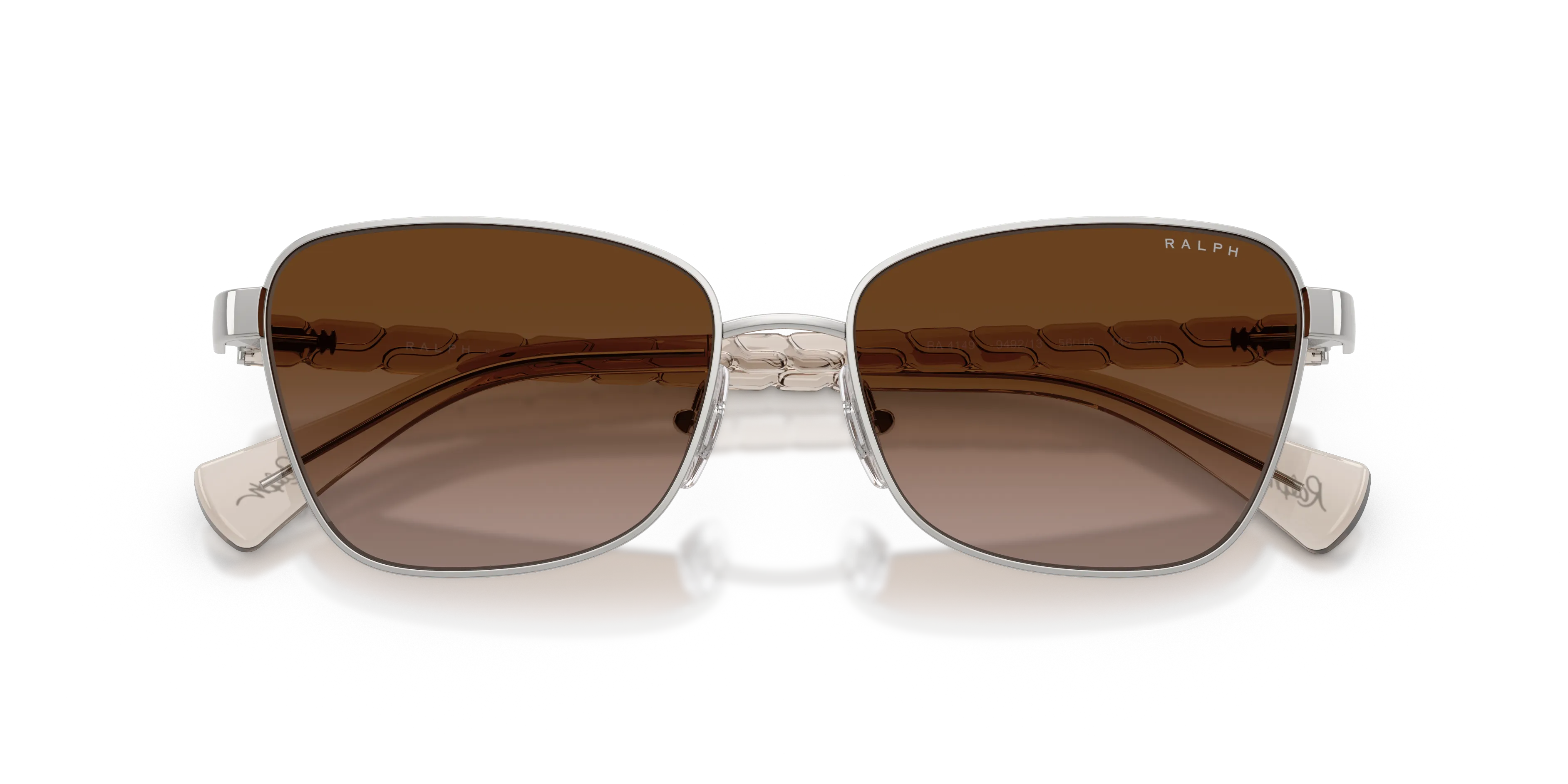 Ralph Lauren RA4149 949213 Occhiali da sole Metallo Argento Marrone Geometrica Normale Sfumato - immagine 2