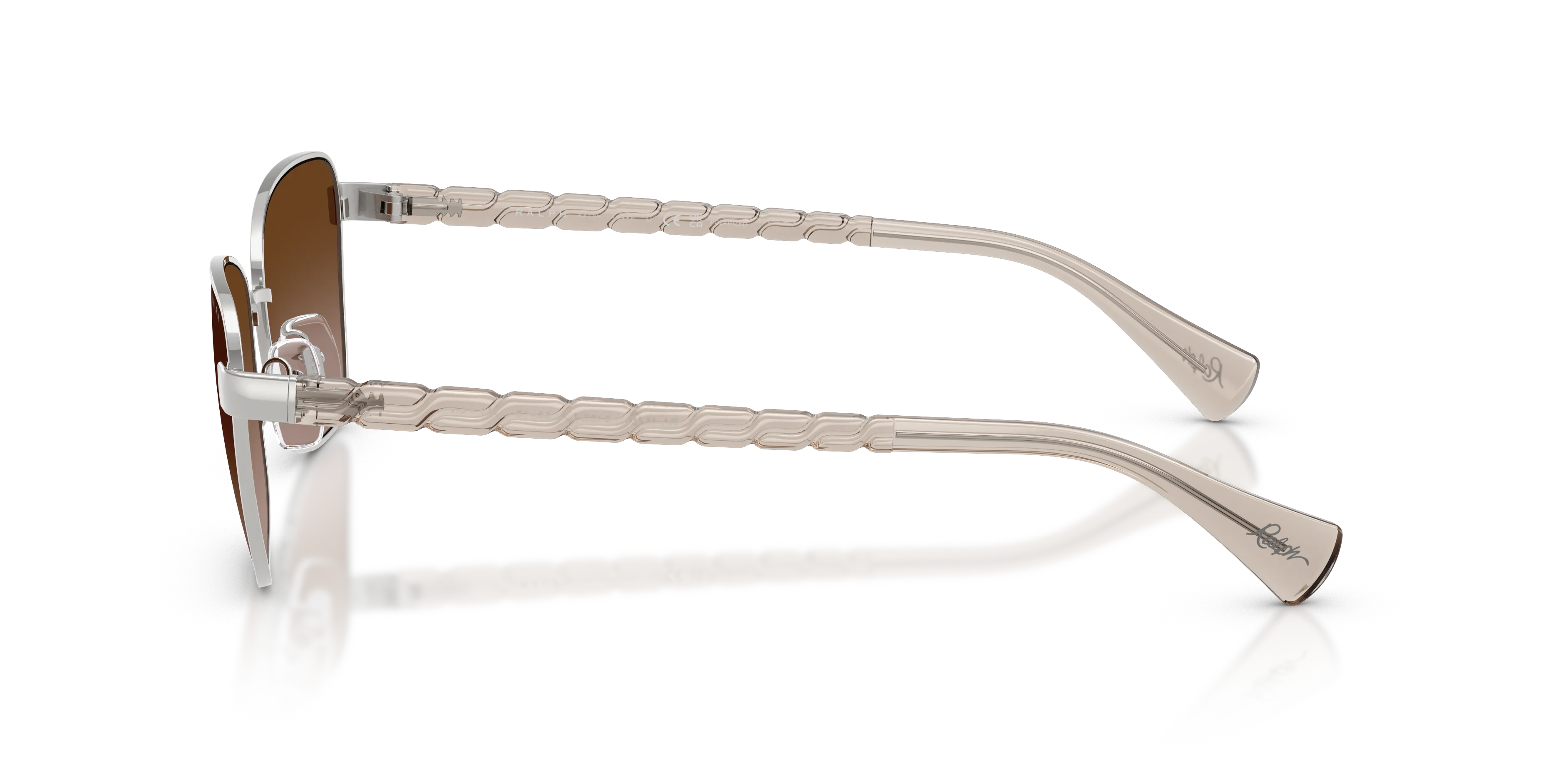 Ralph Lauren RA4149 949213 Occhiali da sole Metallo Argento Marrone Geometrica Normale Sfumato - immagine 4