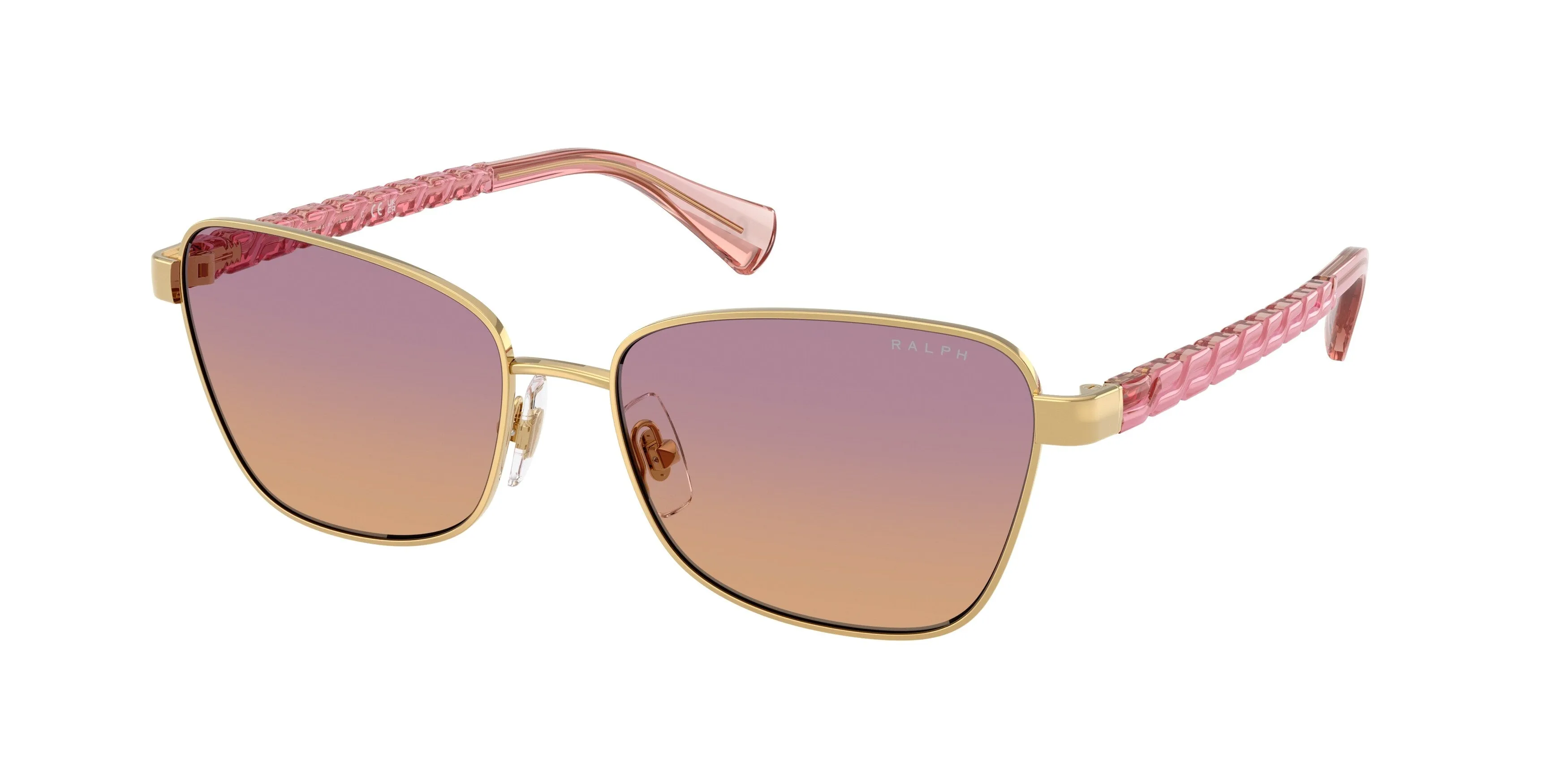 Ralph Lauren RA4149 949178 Occhiali da sole Metallo Oro Rosa Geometrica Normale Sfumato - immagine 1