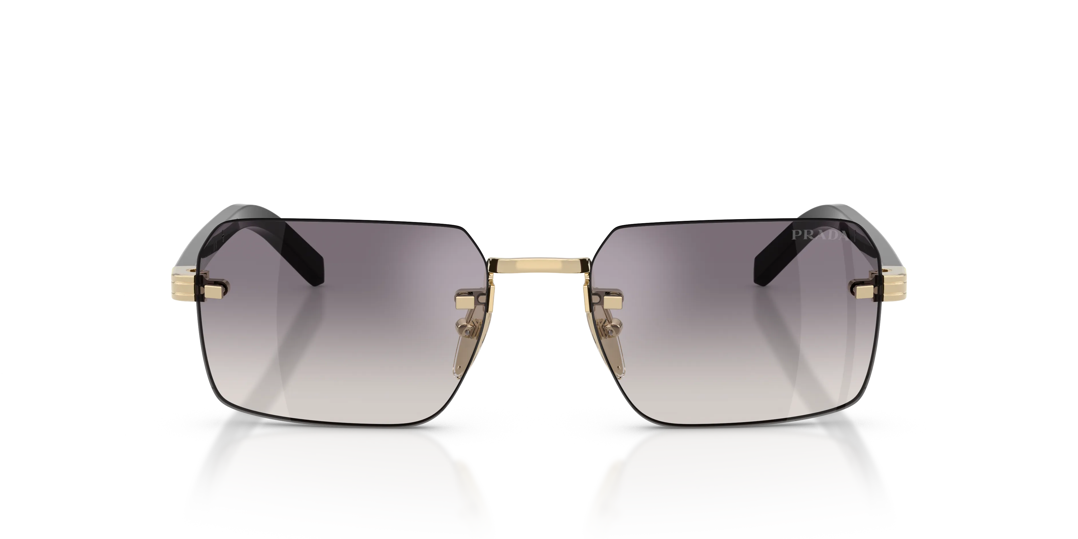 Prada PR D55S ZVN60W Occhiali da sole Metallo Oro Blu Squadrata Specchiate - immagine 3