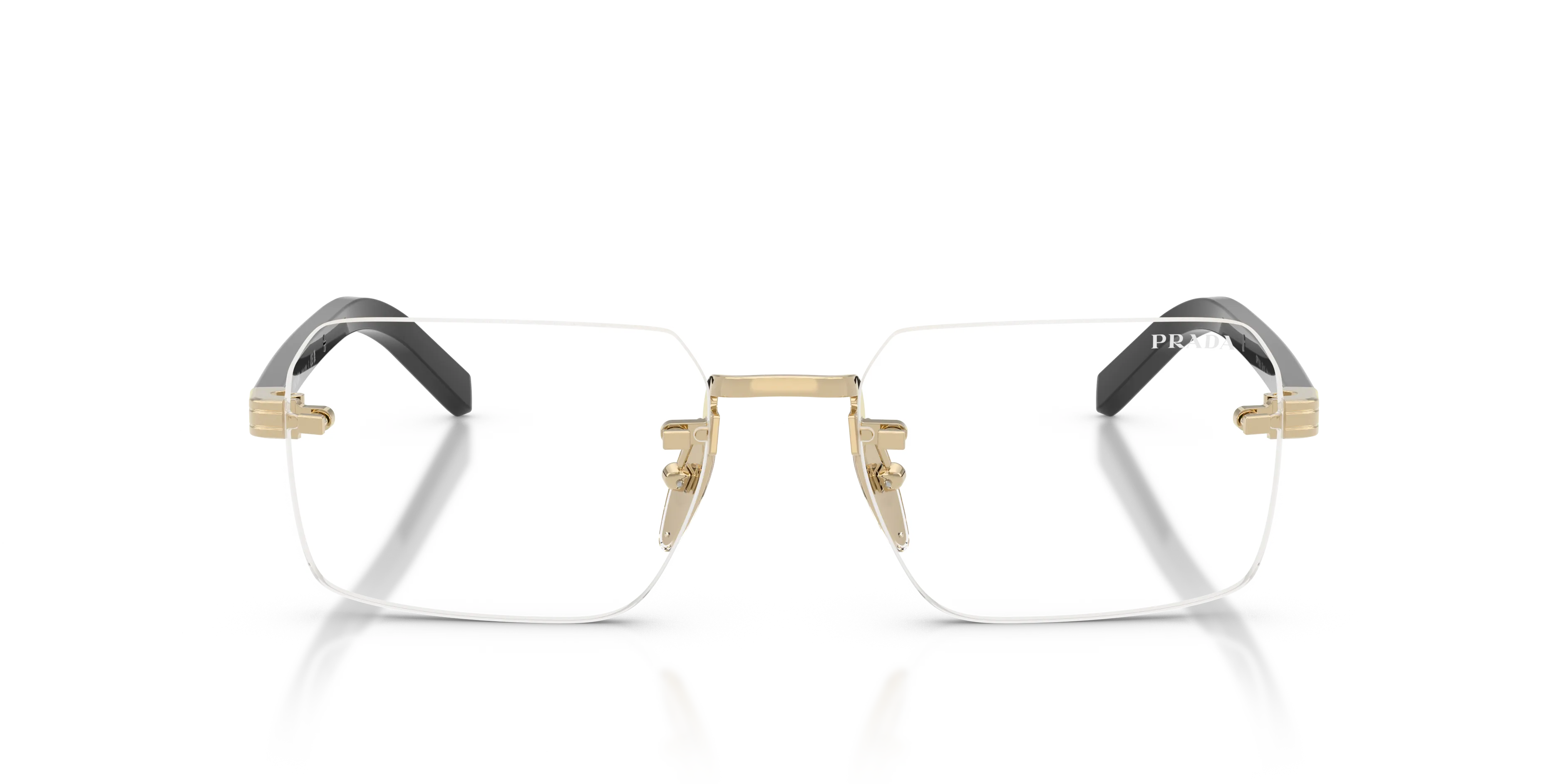 Prada PR D55S ZVN10W Occhiali da sole Metallo Oro Trasparente Squadrata Normale - immagine 3