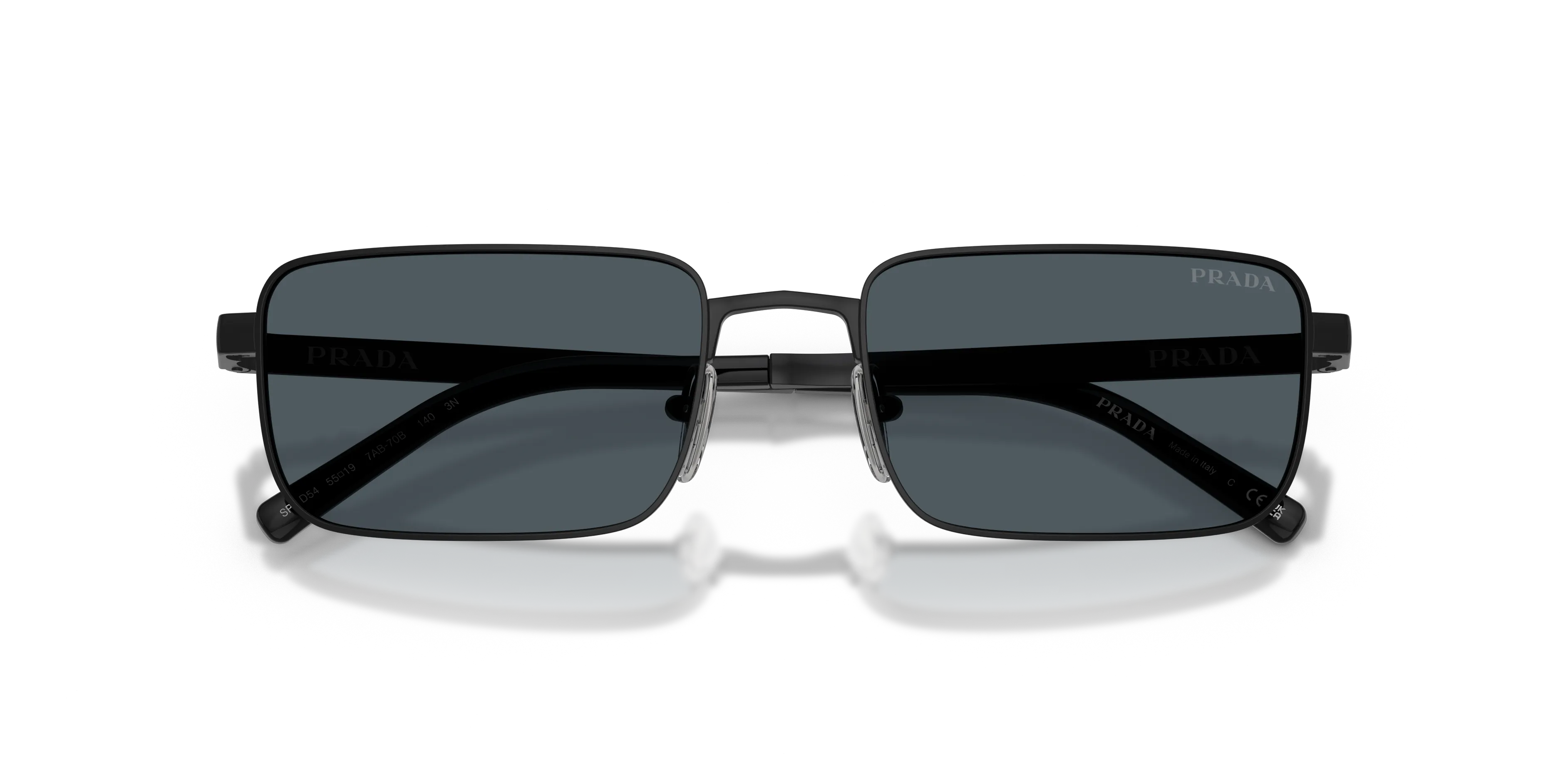 Prada PR D54S 7AB70B Occhiali da sole Metallo Nero Grigio Squadrata Normale - immagine 2