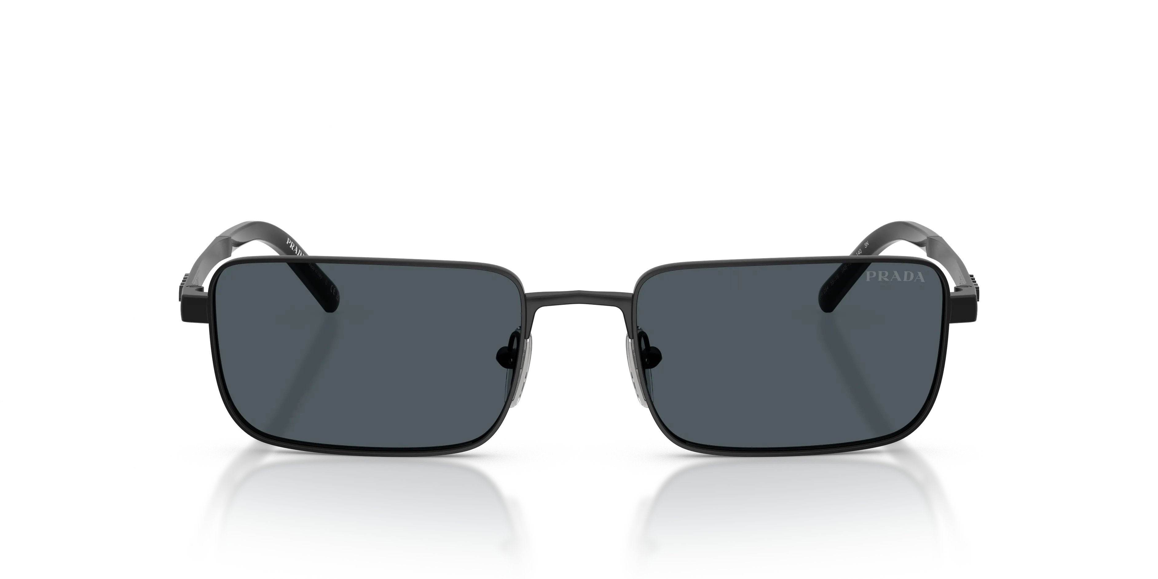 Prada PR D54S 7AB70B Occhiali da sole Metallo Nero Grigio Squadrata Normale - immagine 3