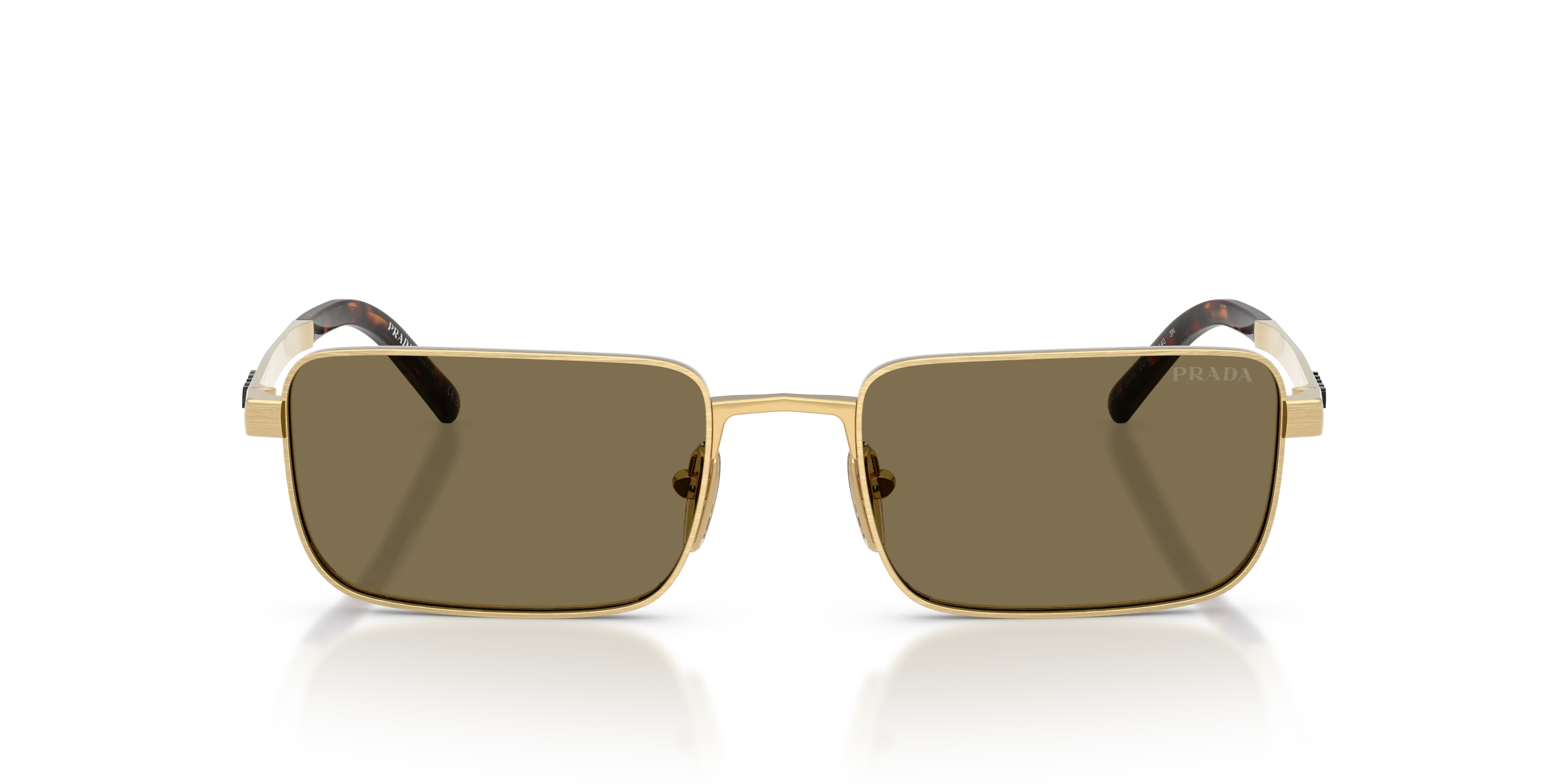 Prada PR D54S 24J90F Occhiali da sole Metallo Oro Marrone Squadrata Normale - immagine 3