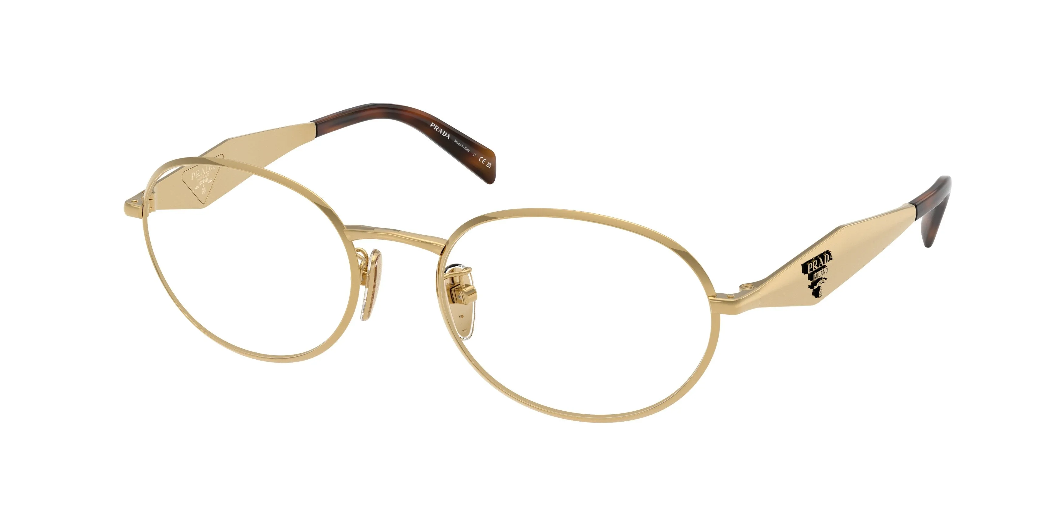 Prada PR D53VD 5AK1O1 Montature da vista Metallo Oro Trasparente Rotonda Normale - immagine 1