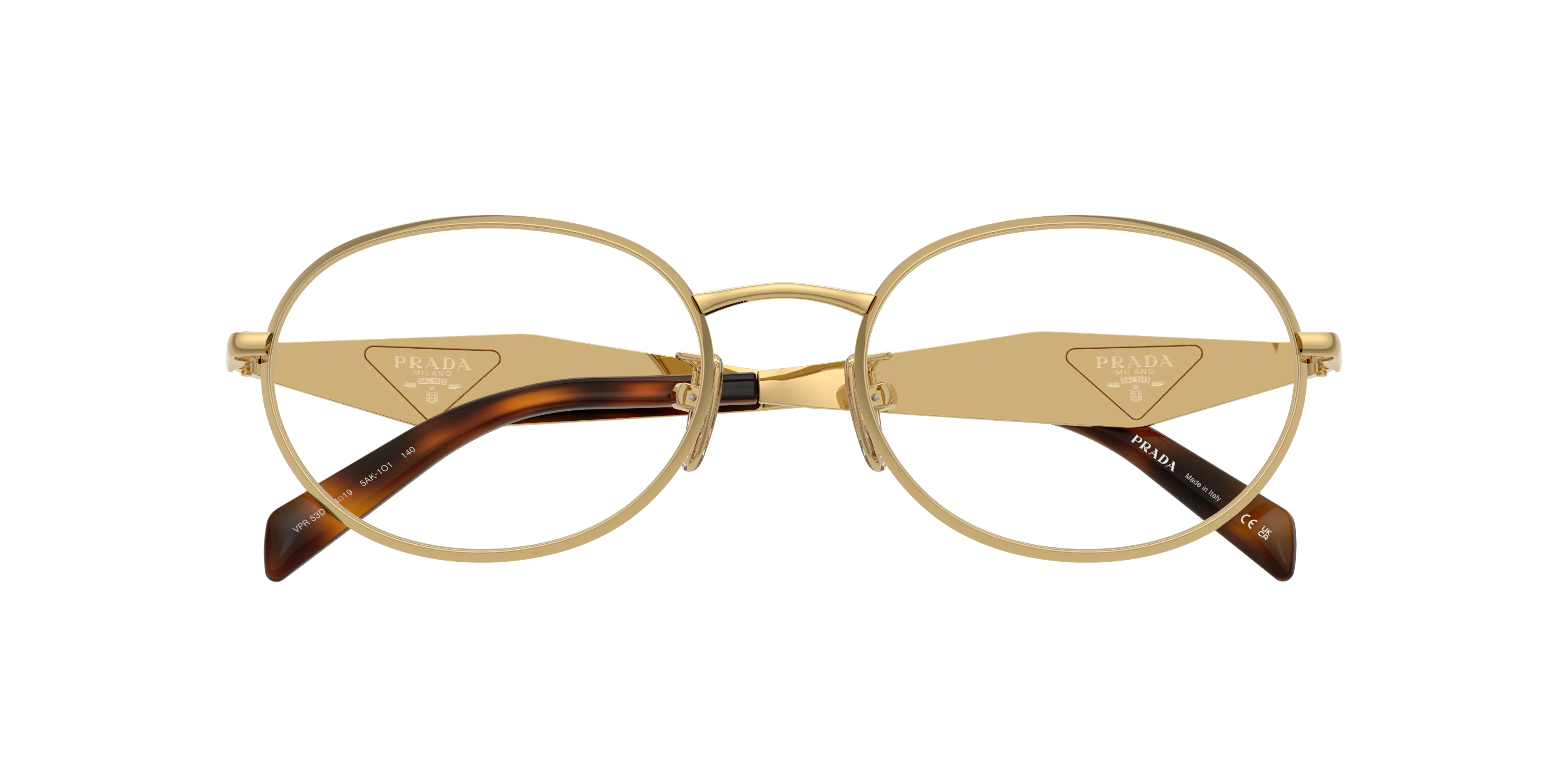 Prada PR D53VD 5AK1O1 Montature da vista Metallo Oro Trasparente Rotonda Normale - immagine 2