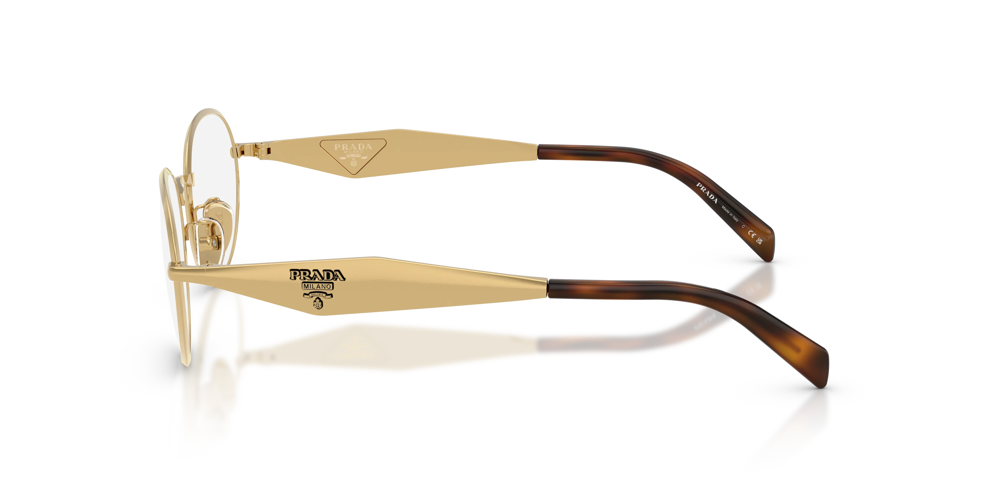 Prada PR D53VD 5AK1O1 Montature da vista Metallo Oro Trasparente Rotonda Normale - immagine 4