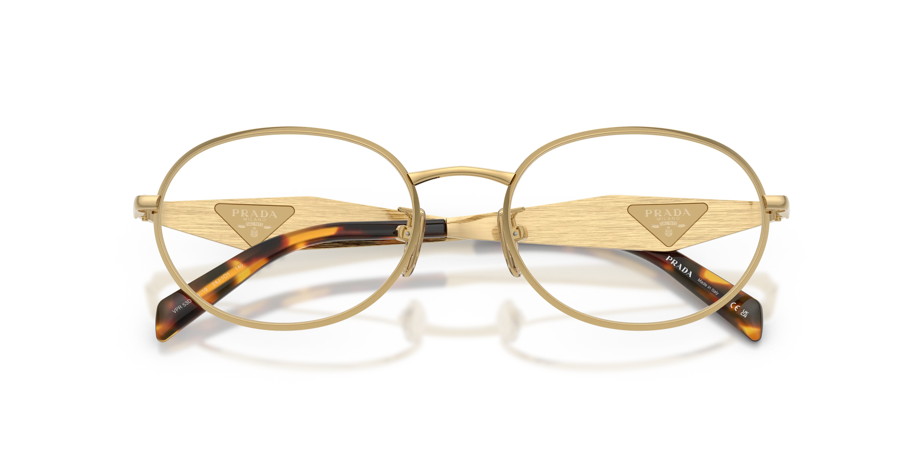 Prada PR D53VD 24J1O1 Montature da vista Metallo Oro Trasparente Rotonda Normale - immagine 2