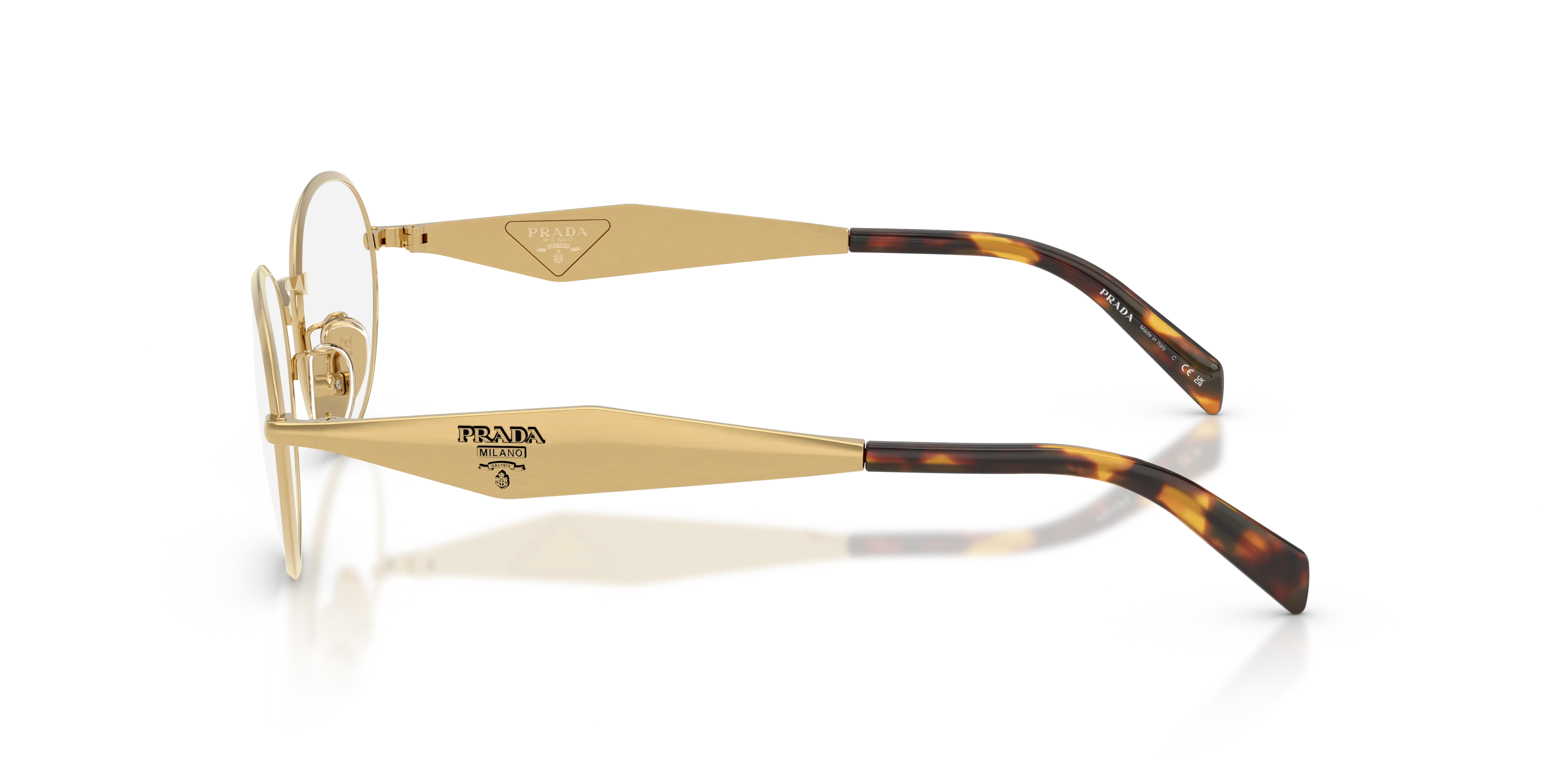 Prada PR D53VD 24J1O1 Montature da vista Metallo Oro Trasparente Rotonda Normale - immagine 4