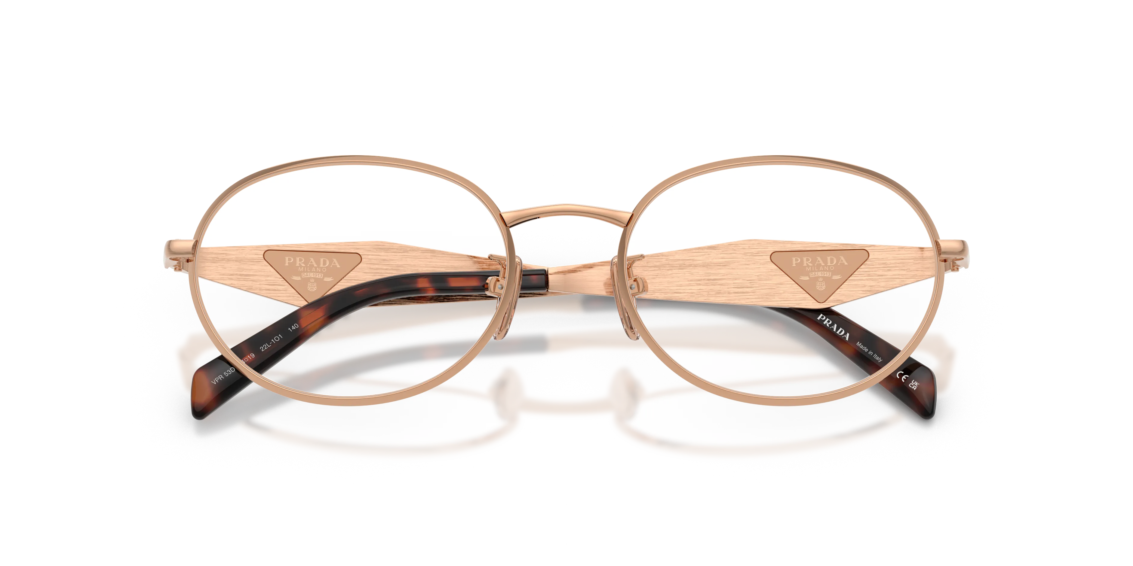 Prada PR D53VD 22L1O1 Montature da vista Metallo Oro Trasparente Rotonda Normale - immagine 2