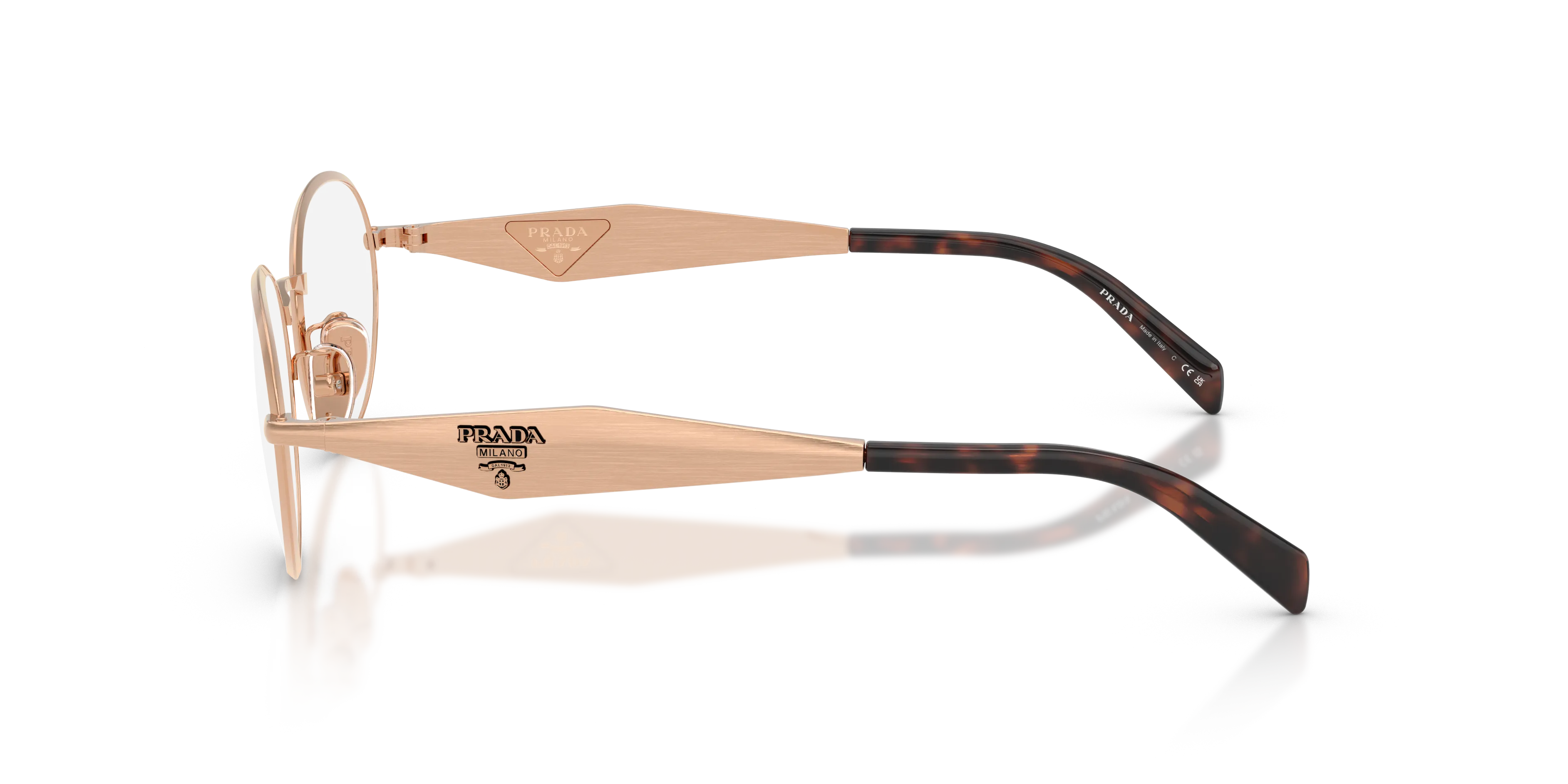 Prada PR D53VD 22L1O1 Montature da vista Metallo Oro Trasparente Rotonda Normale - immagine 4