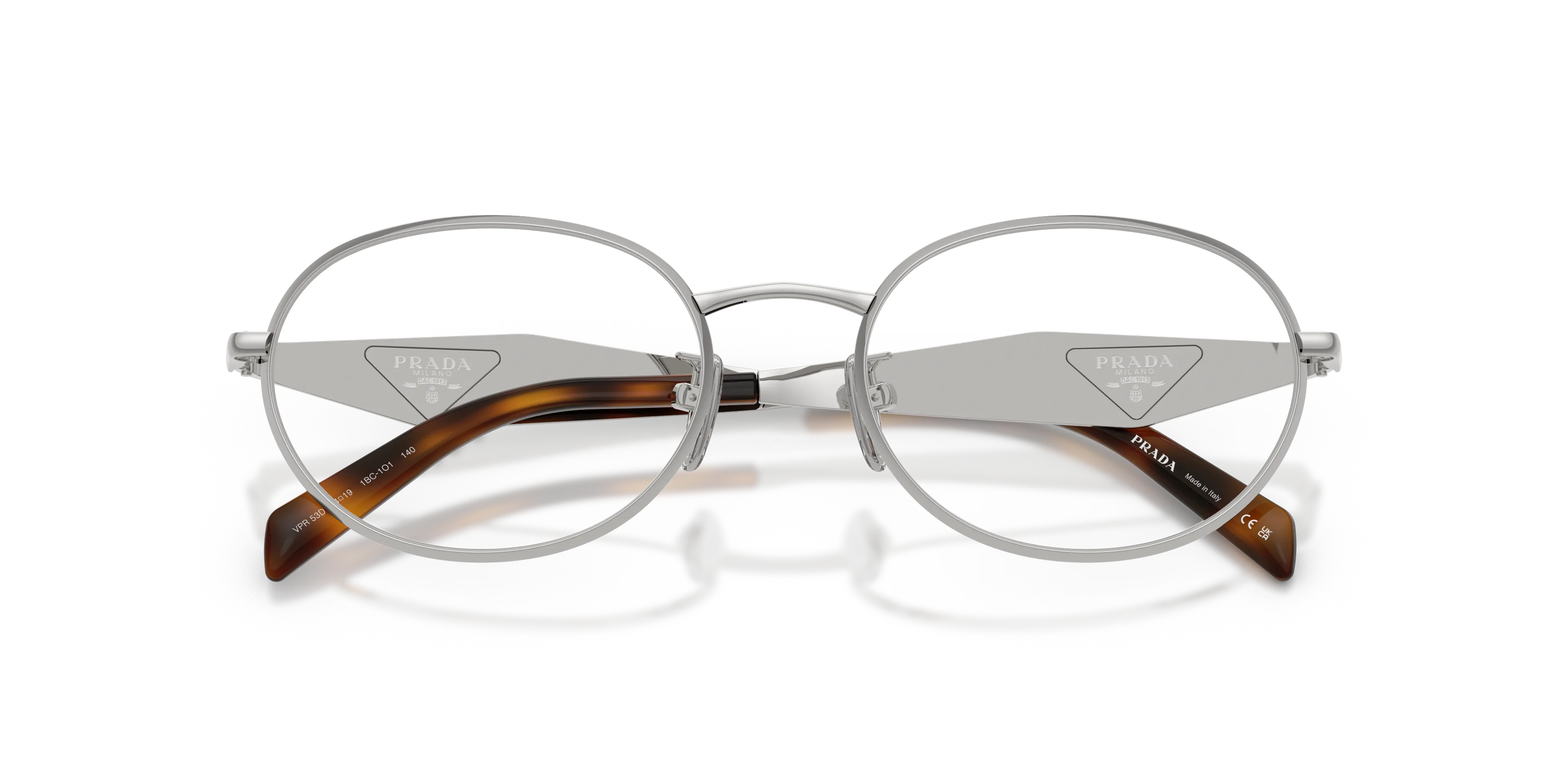 Prada PR D53VD 1BC1O1 Montature da vista Metallo Argento Trasparente Rotonda Normale - immagine 2