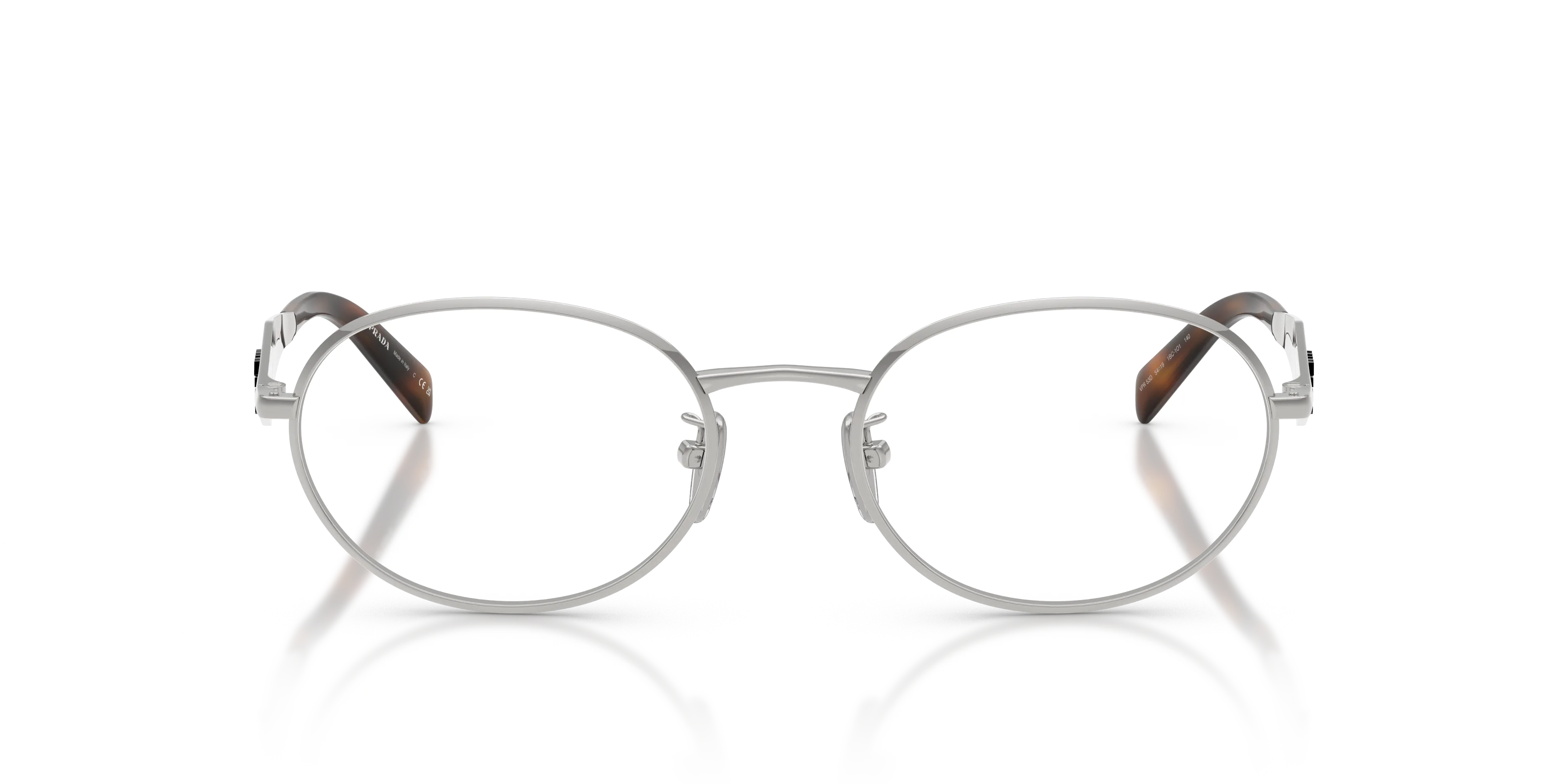 Prada PR D53VD 1BC1O1 Montature da vista Metallo Argento Trasparente Rotonda Normale - immagine 3