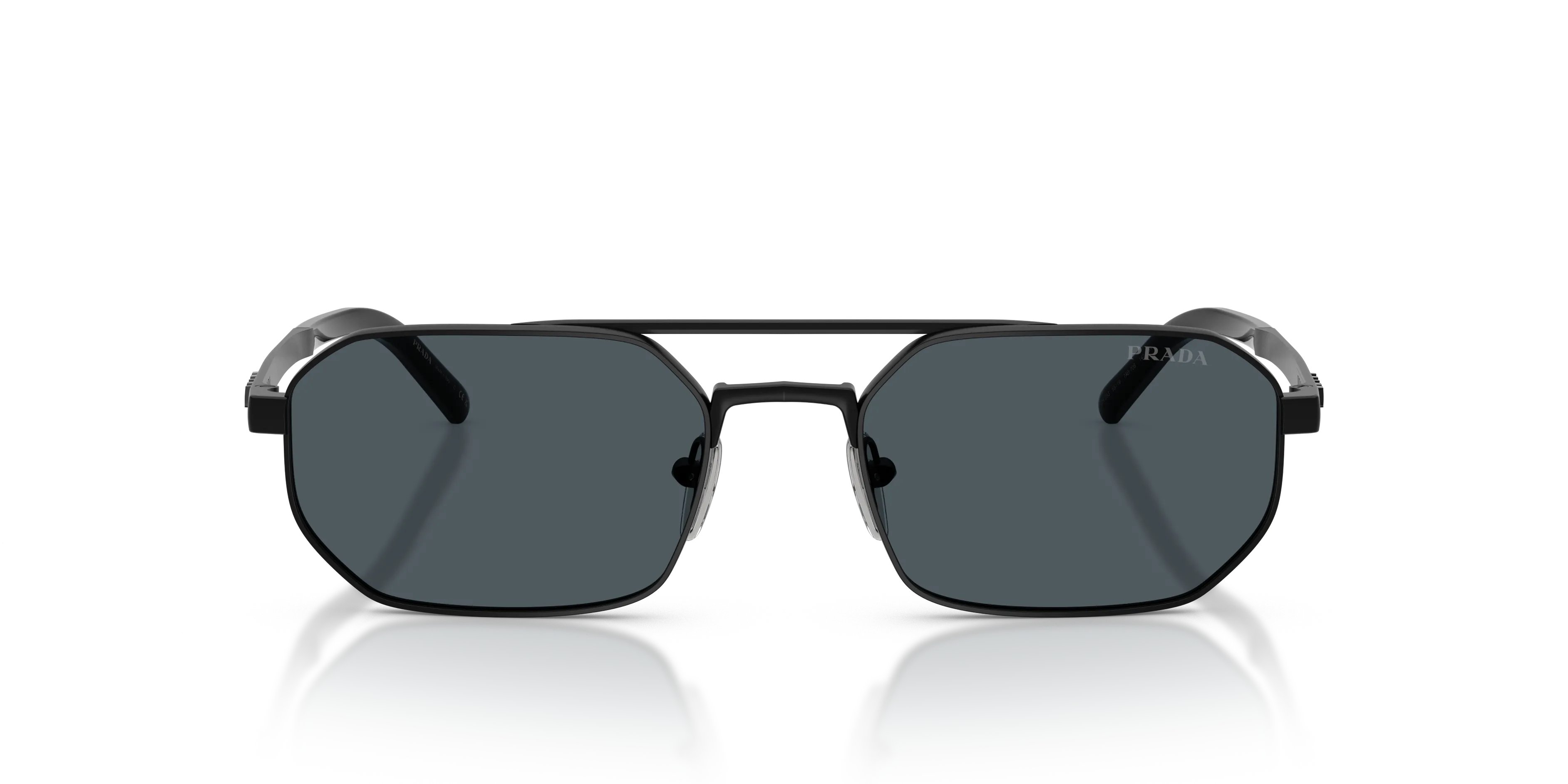 Prada PR D53S 7AB70B Occhiali da sole Metallo Nero Grigio Geometrica Normale - immagine 3