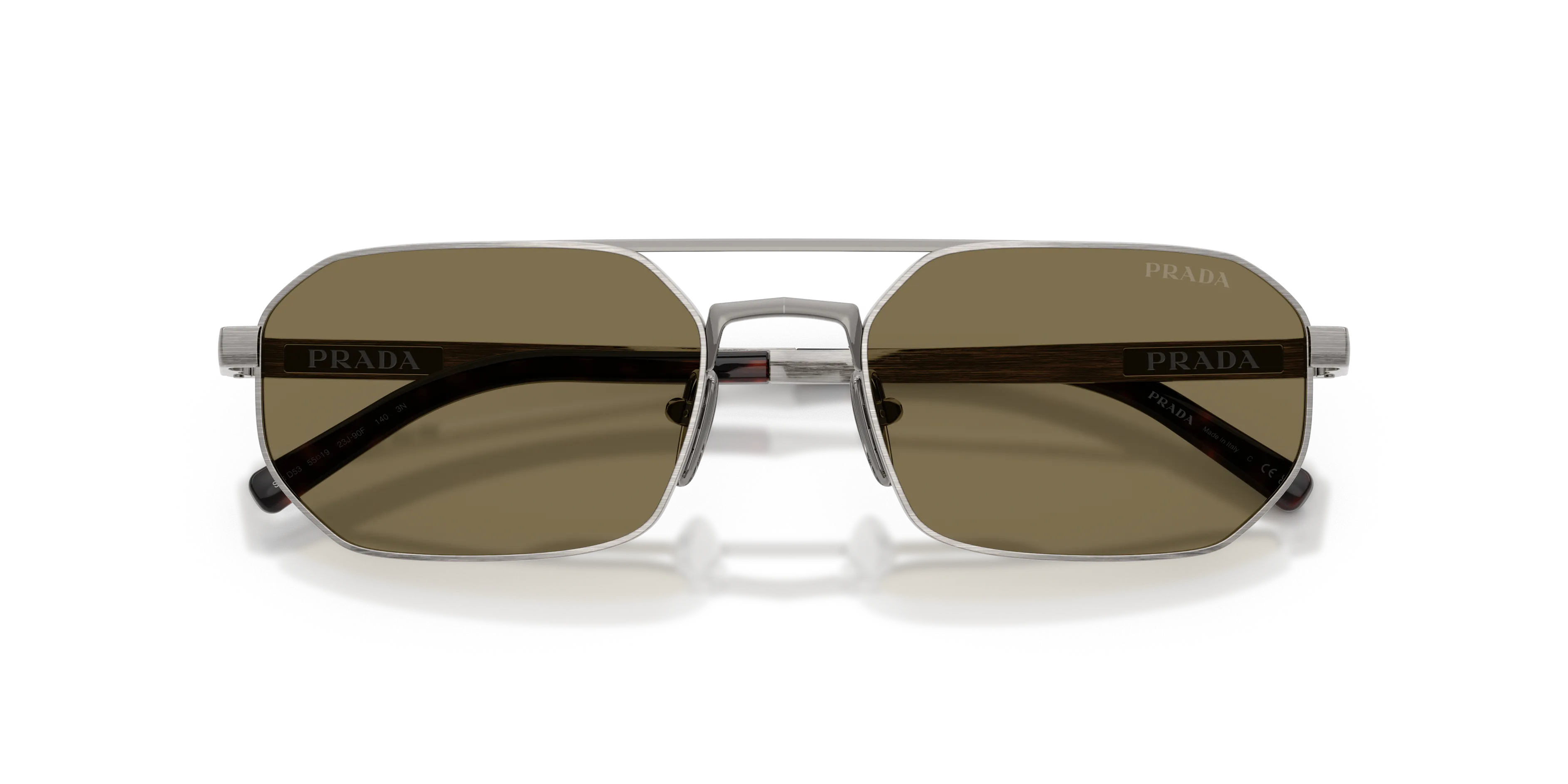 Prada PR D53S 23J90F Occhiali da sole Metallo Grigio Marrone Geometrica Normale - immagine 2