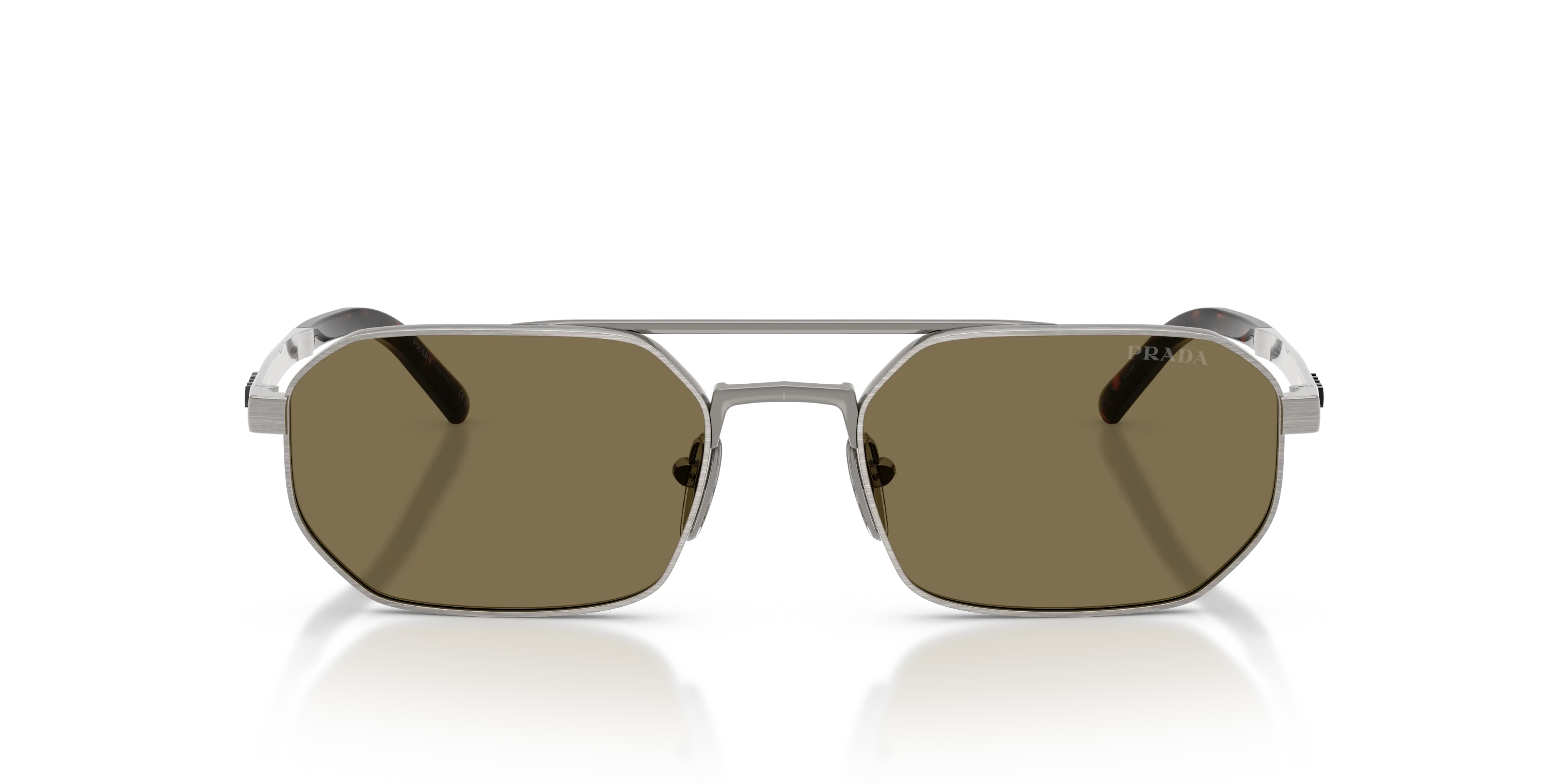 Prada PR D53S 23J90F Occhiali da sole Metallo Grigio Marrone Geometrica Normale - immagine 3