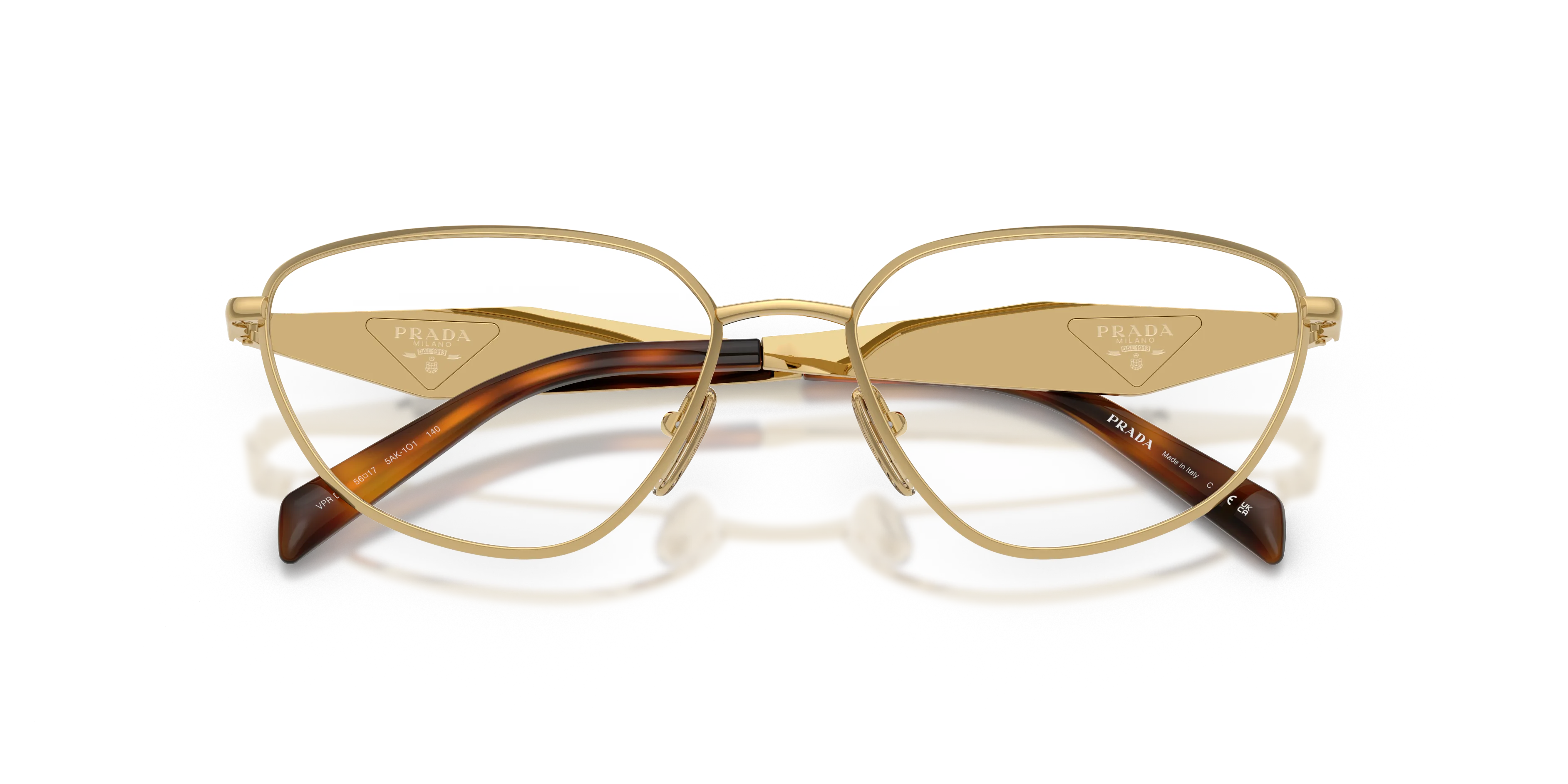 Prada PR D52V 5AK1O1 Montature da vista Metallo Oro Trasparente Geometrica Normale - immagine 2