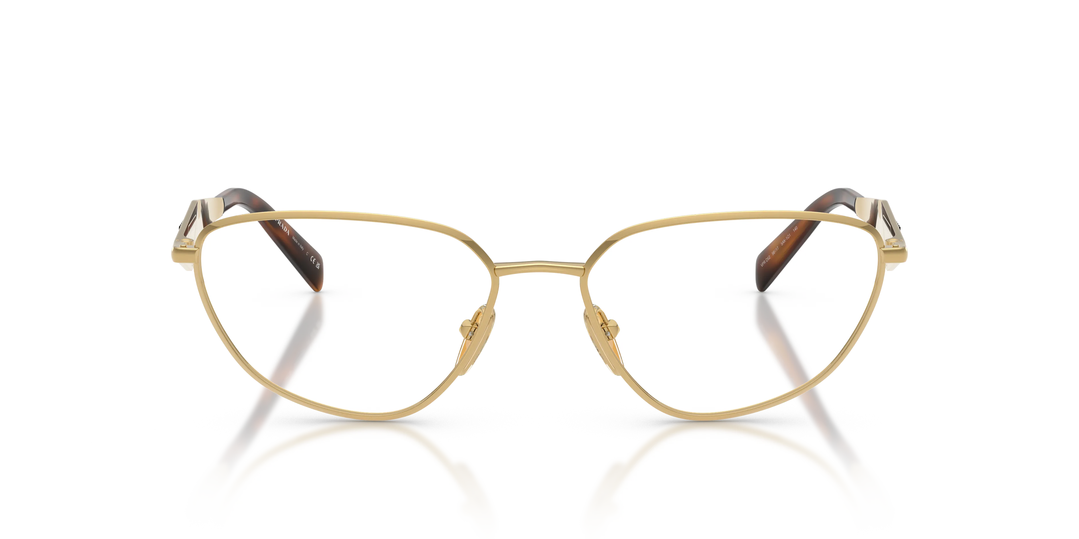 Prada PR D52V 5AK1O1 Montature da vista Metallo Oro Trasparente Geometrica Normale - immagine 3