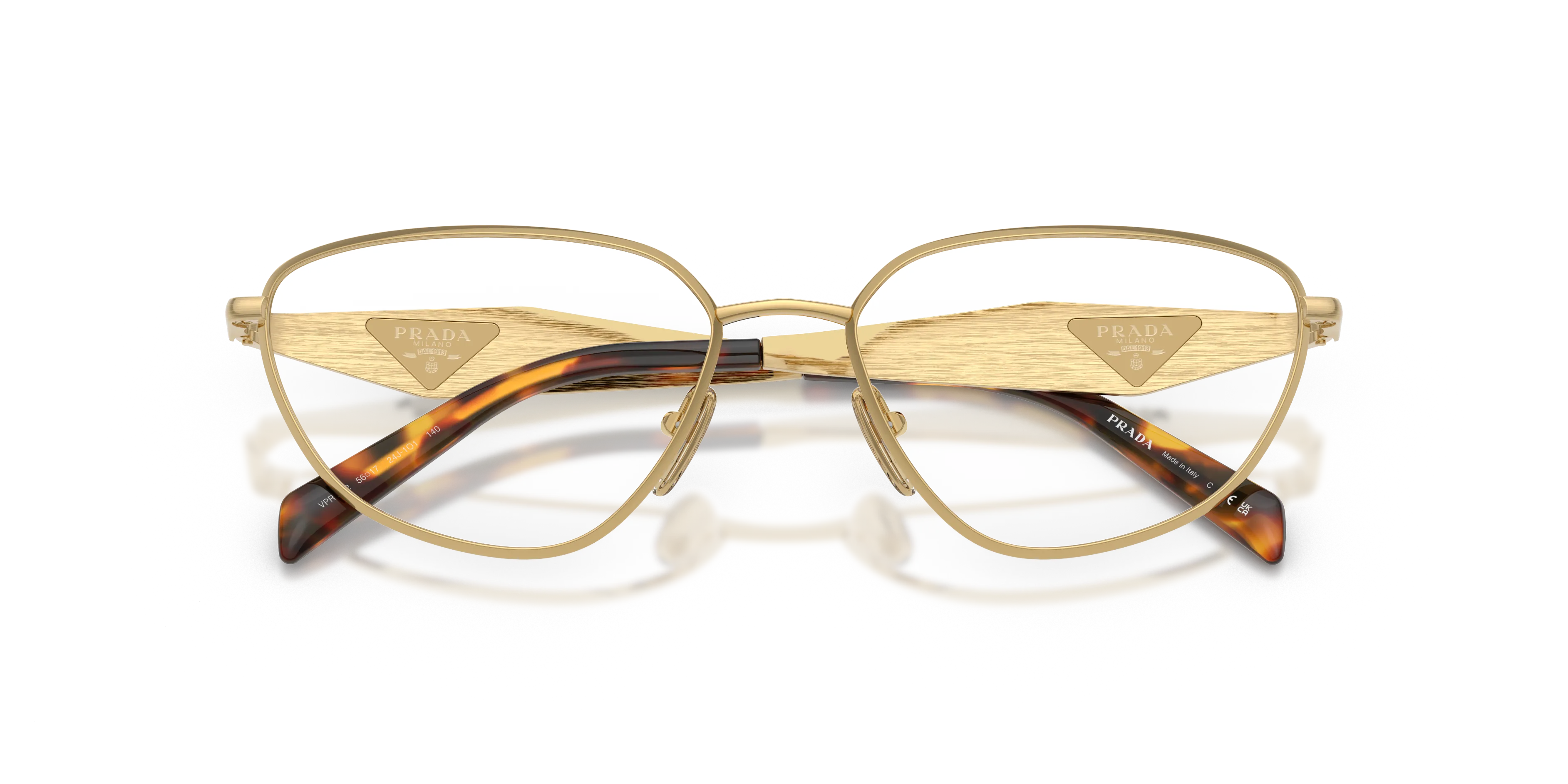 Prada PR D52V 24J1O1 Montature da vista Metallo Oro Trasparente Geometrica Normale - immagine 2