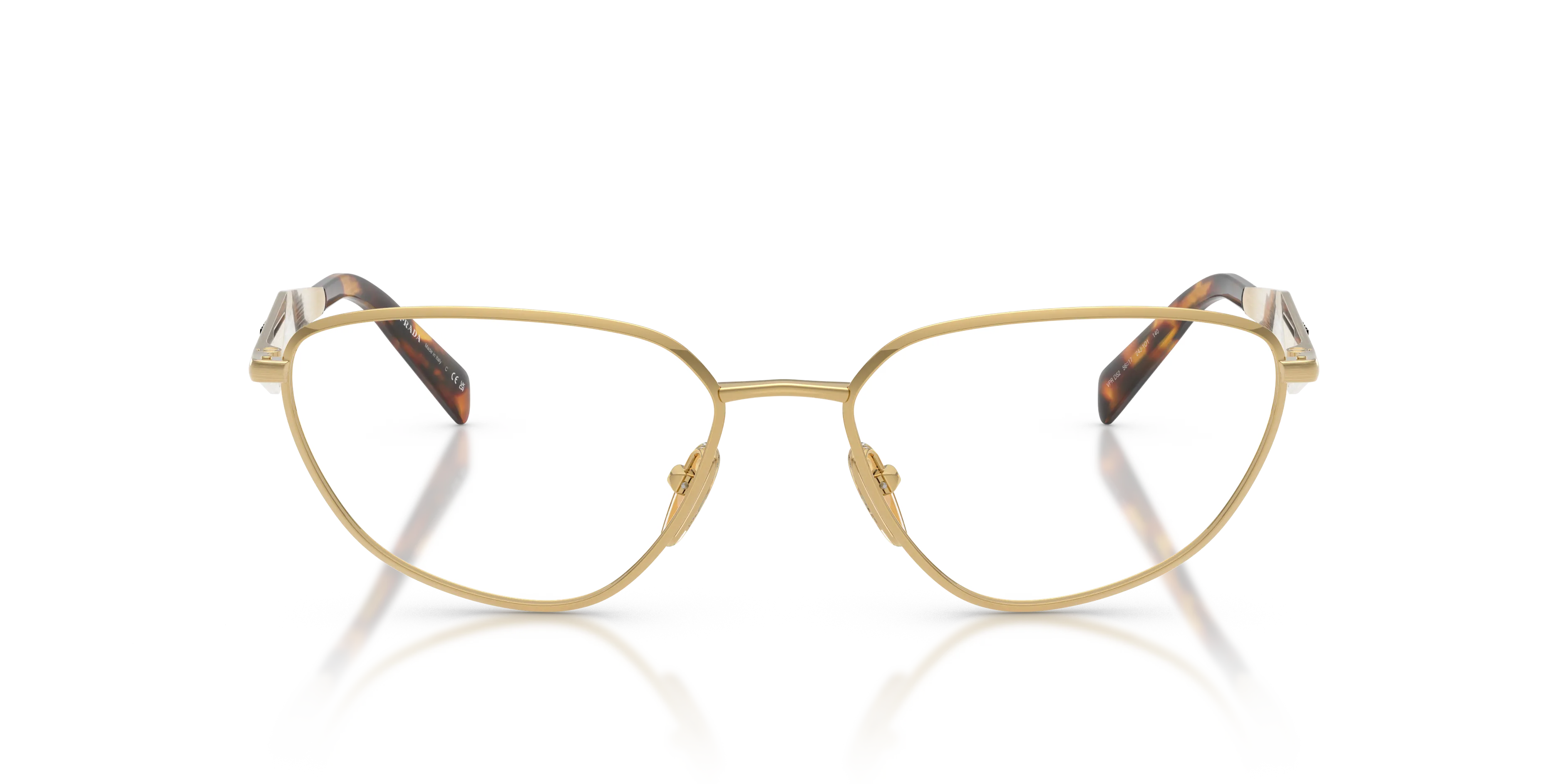 Prada PR D52V 24J1O1 Montature da vista Metallo Oro Trasparente Geometrica Normale - immagine 3