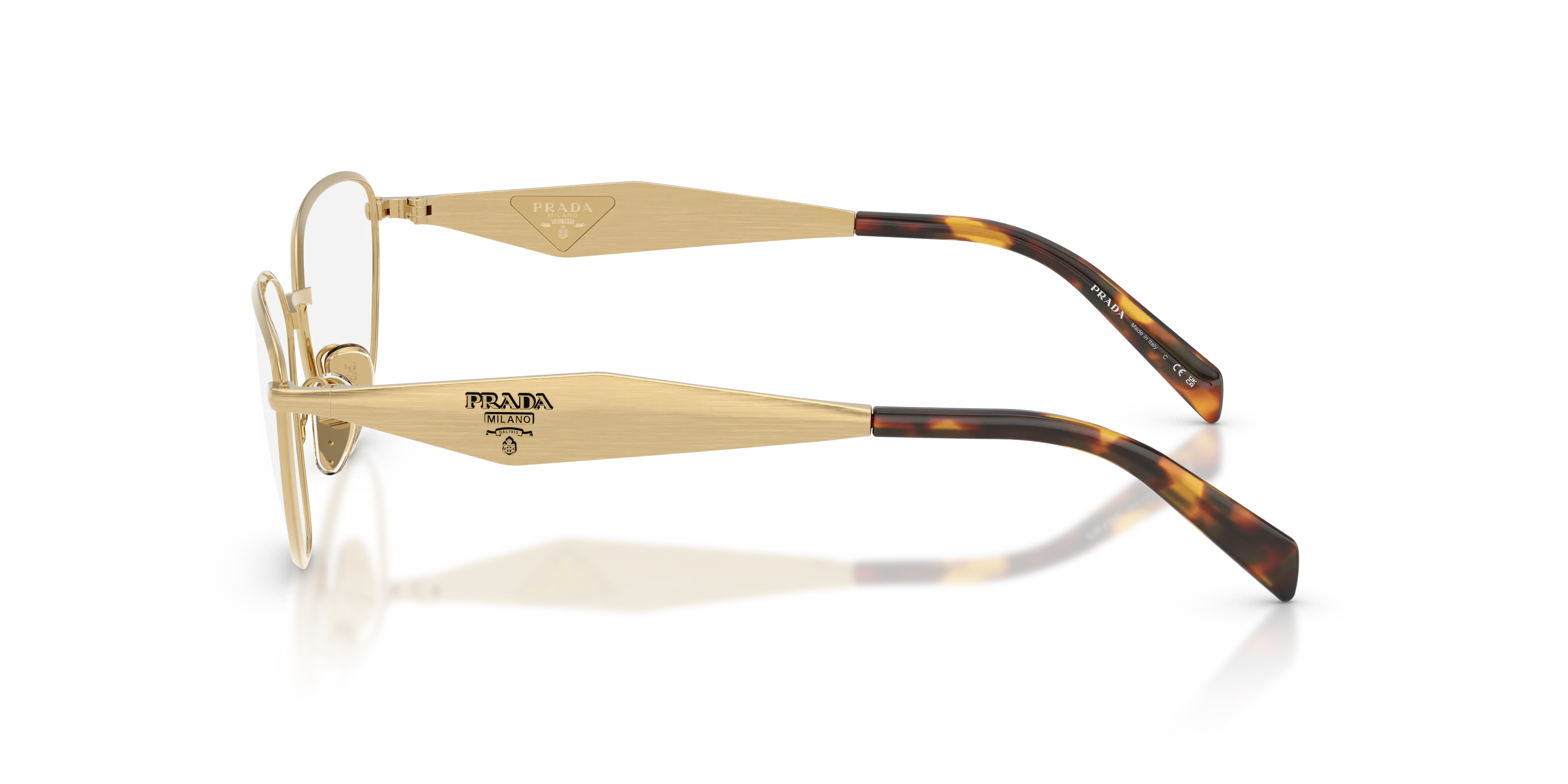 Prada PR D52V 24J1O1 Montature da vista Metallo Oro Trasparente Geometrica Normale - immagine 4