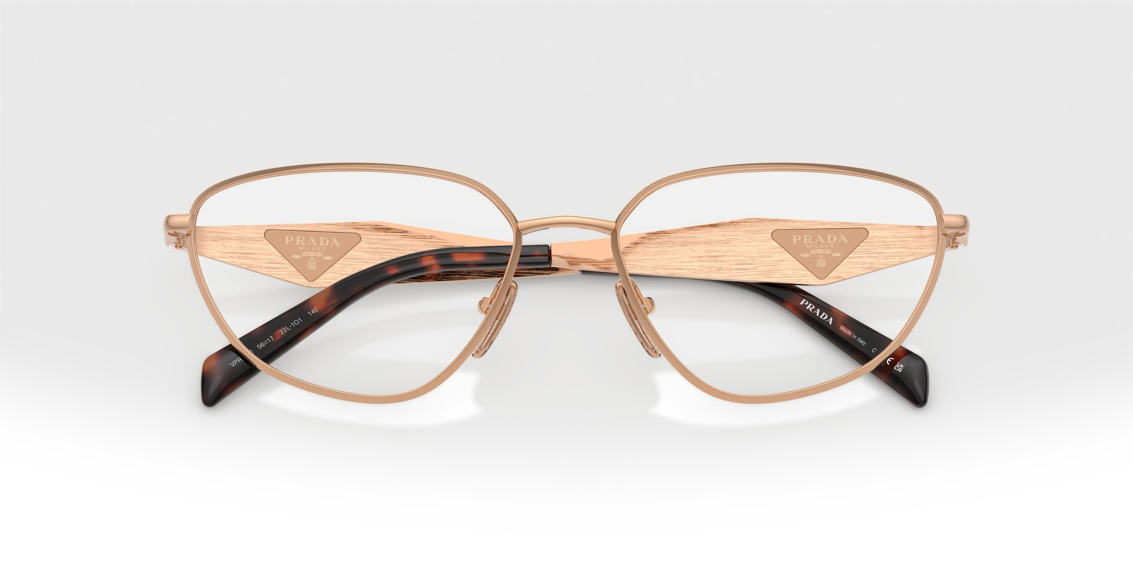 Prada PR D52V 22L1O1 Montature da vista Metallo Oro Trasparente Geometrica Normale - immagine 2