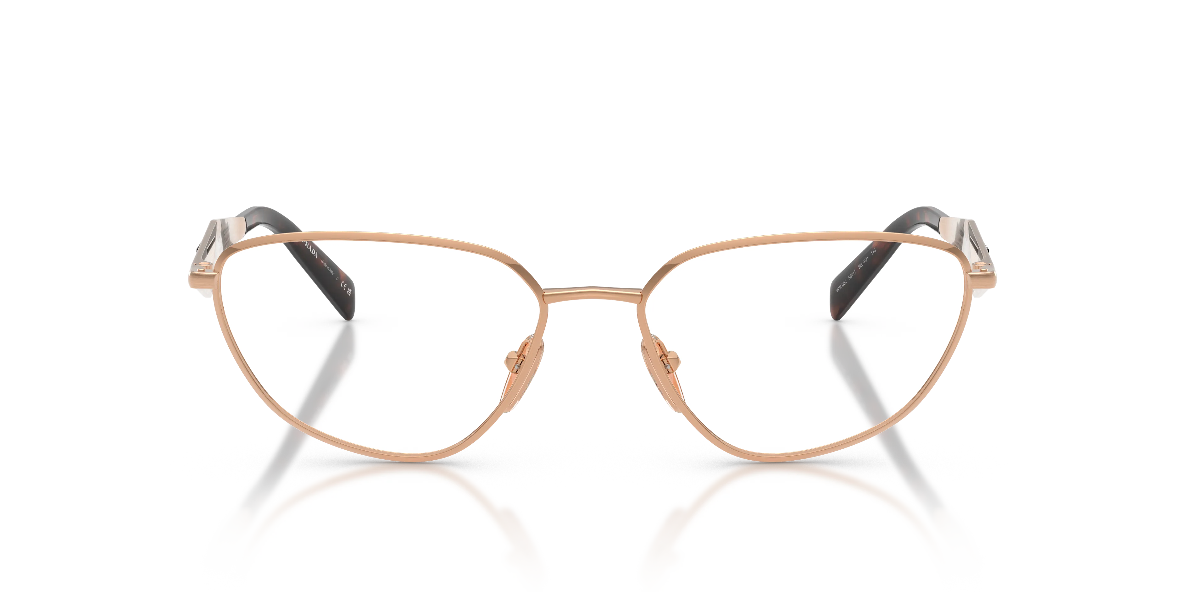 Prada PR D52V 22L1O1 Montature da vista Metallo Oro Trasparente Geometrica Normale - immagine 3