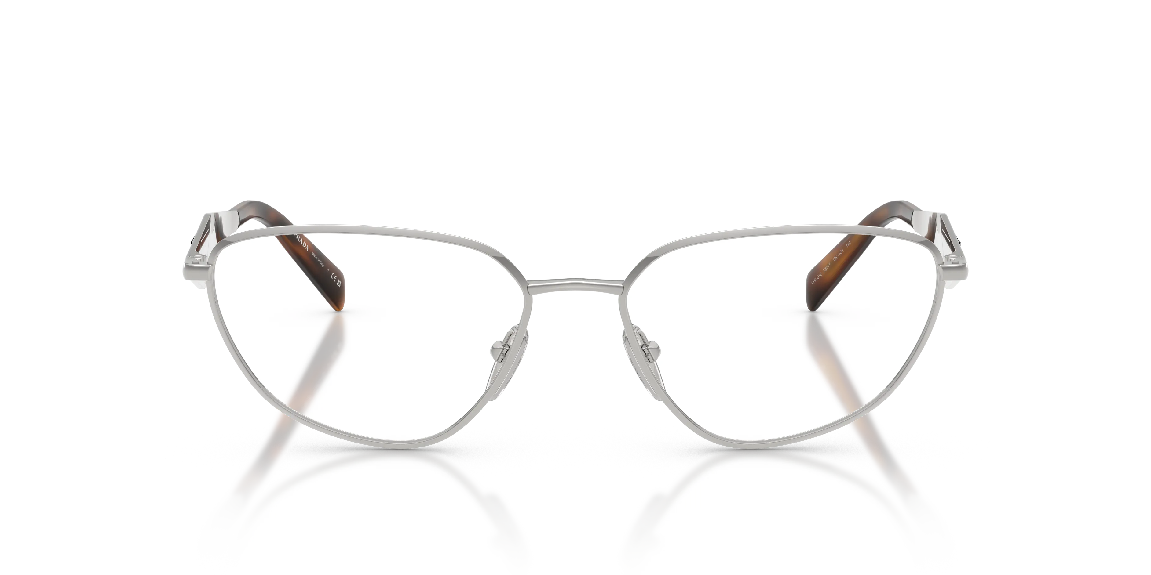Prada PR D52V 1BC1O1 Montature da vista Metallo Argento Trasparente Geometrica Normale - immagine 3