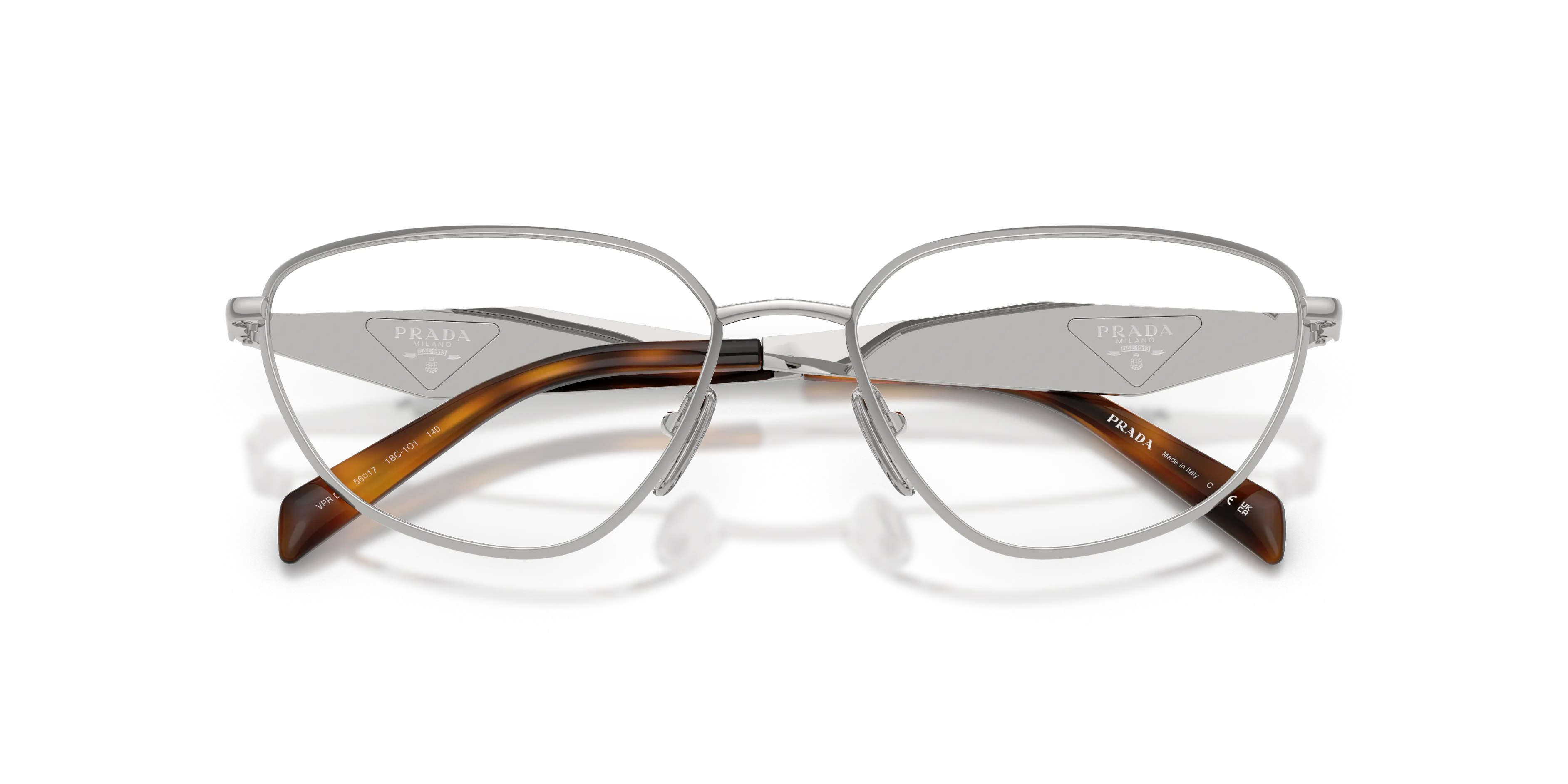 Prada PR D52V 1BC1O1 Montature da vista Metallo Argento Trasparente Geometrica Normale - immagine 2
