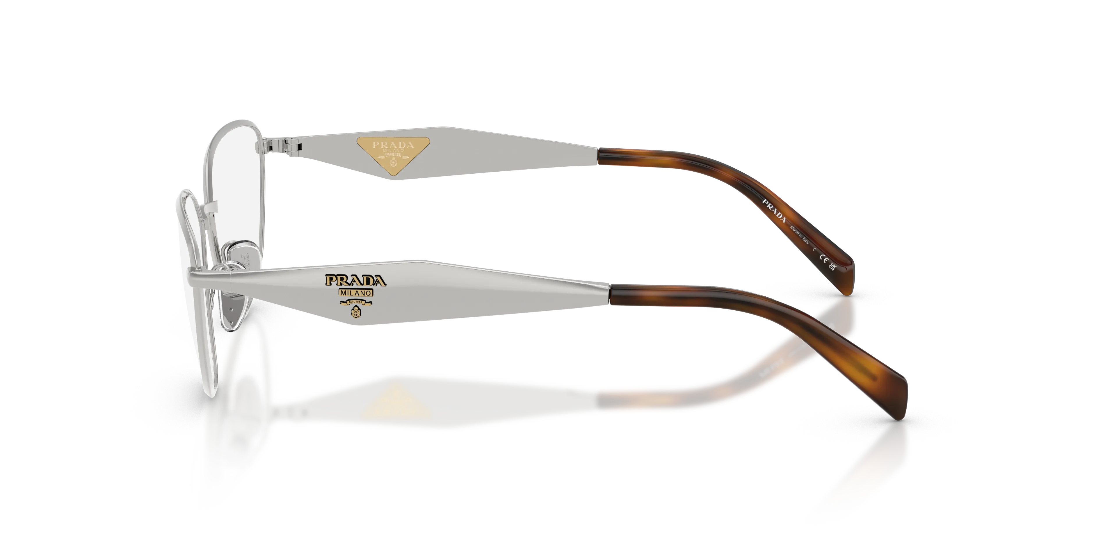 Prada PR D52V 1BC1O1 Montature da vista Metallo Argento Trasparente Geometrica Normale - immagine 4