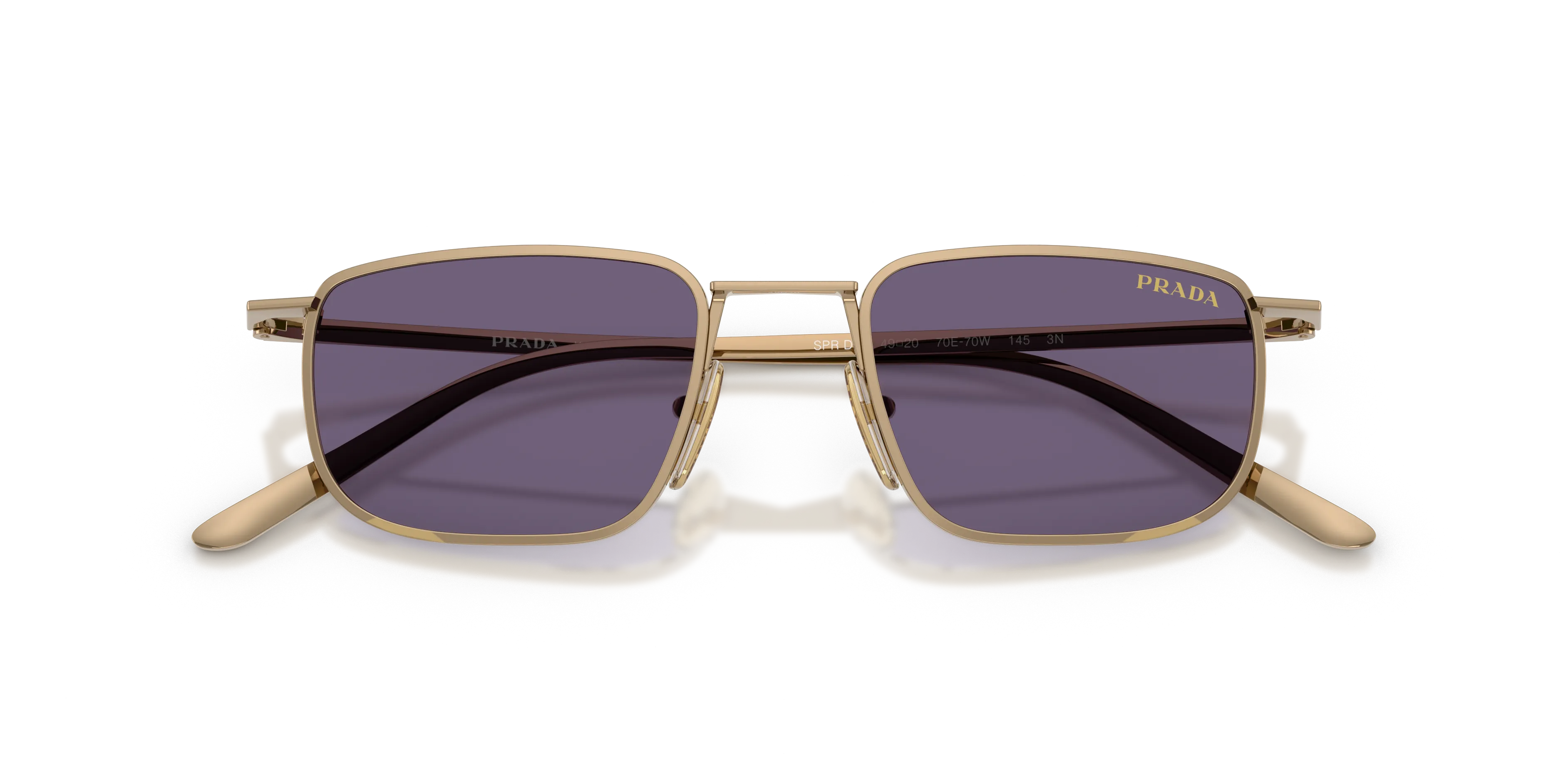 Prada PR D52S 7OE70W Occhiali da sole Metallo Marrone Viola Pillow Normale - immagine 2