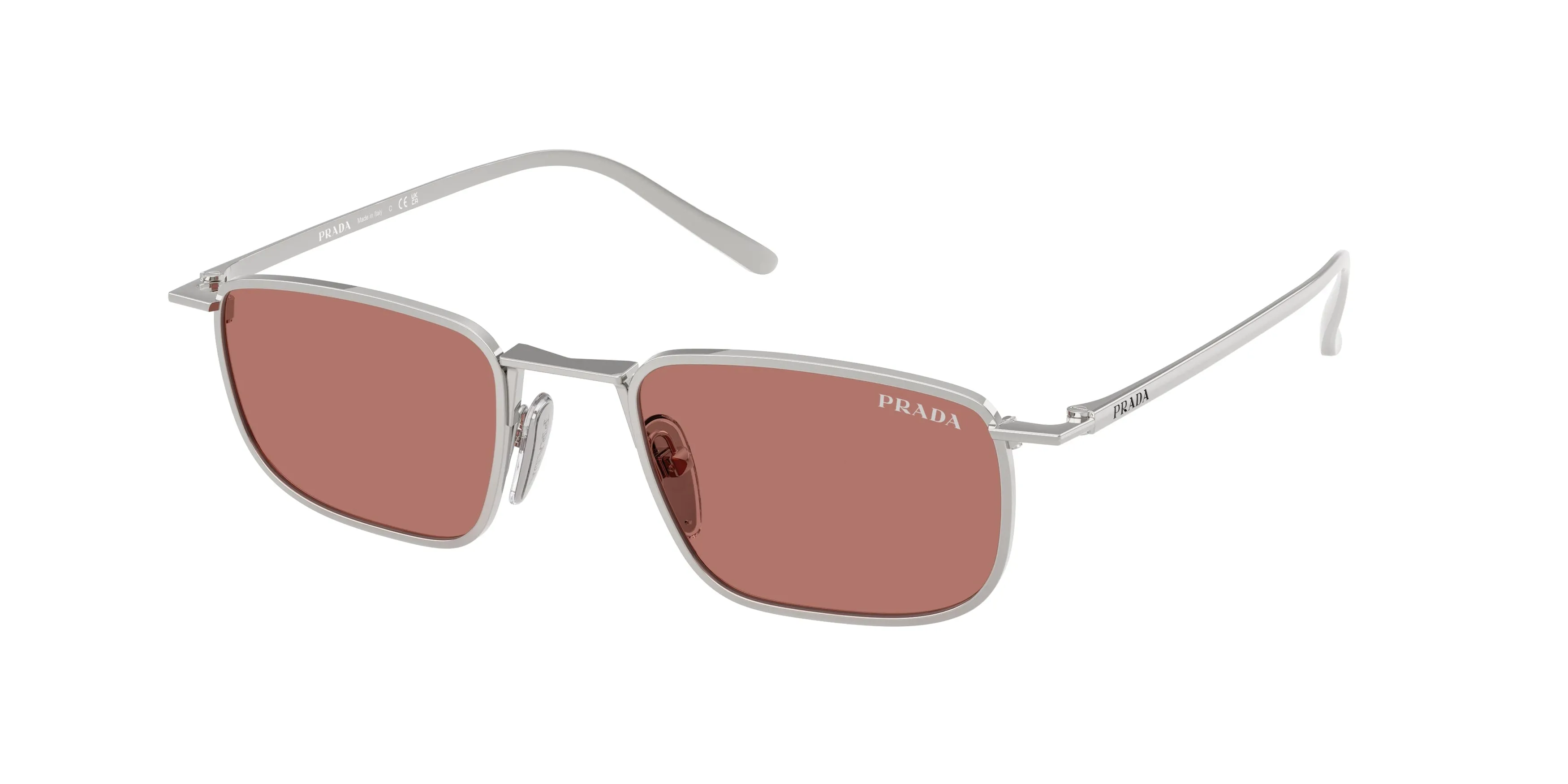Prada PR D52S 1BC80W Occhiali da sole Metallo Argento Bordeaux Pillow Normale - immagine 1