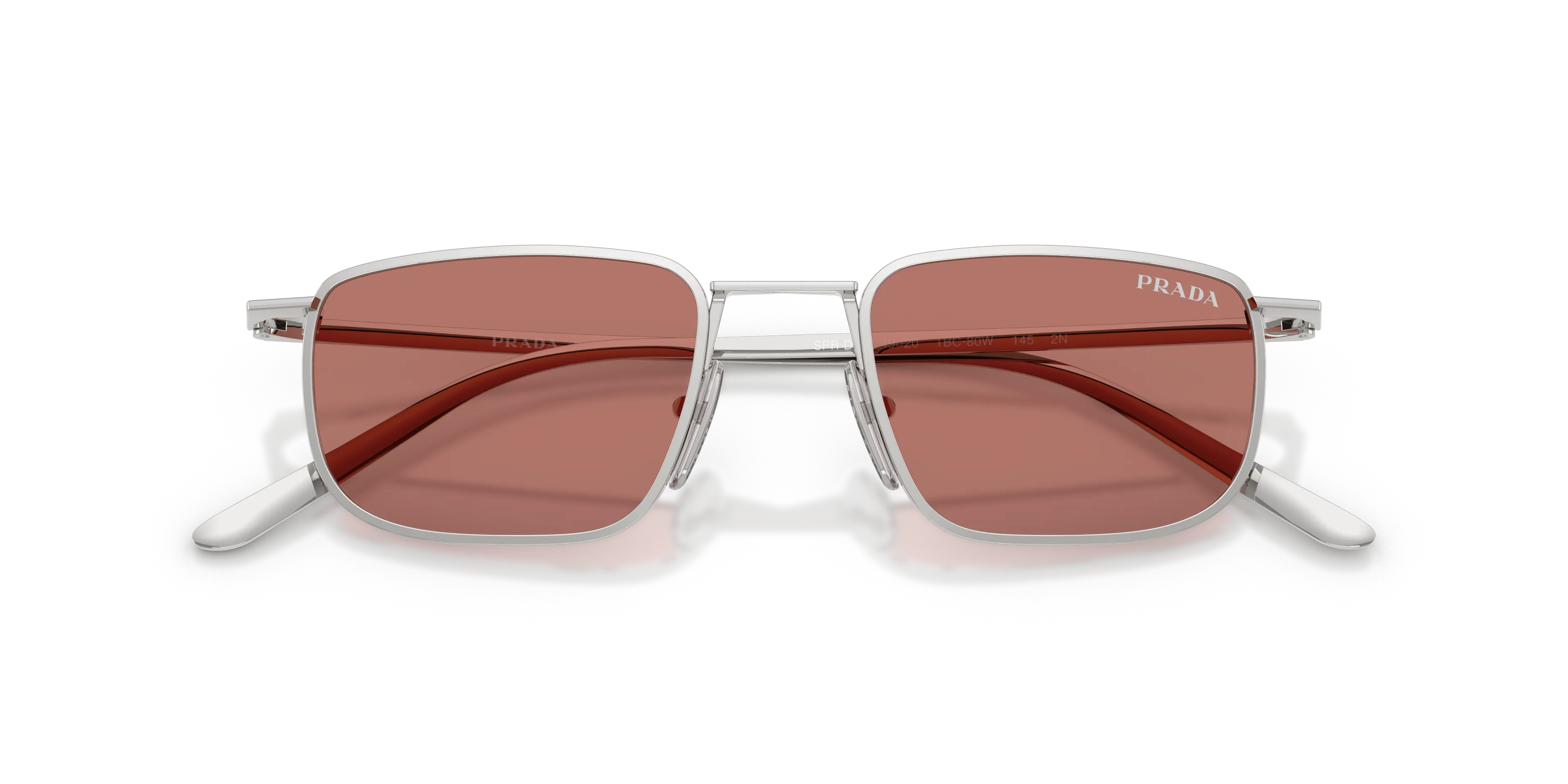Prada PR D52S 1BC80W Occhiali da sole Metallo Argento Bordeaux Pillow Normale - immagine 2