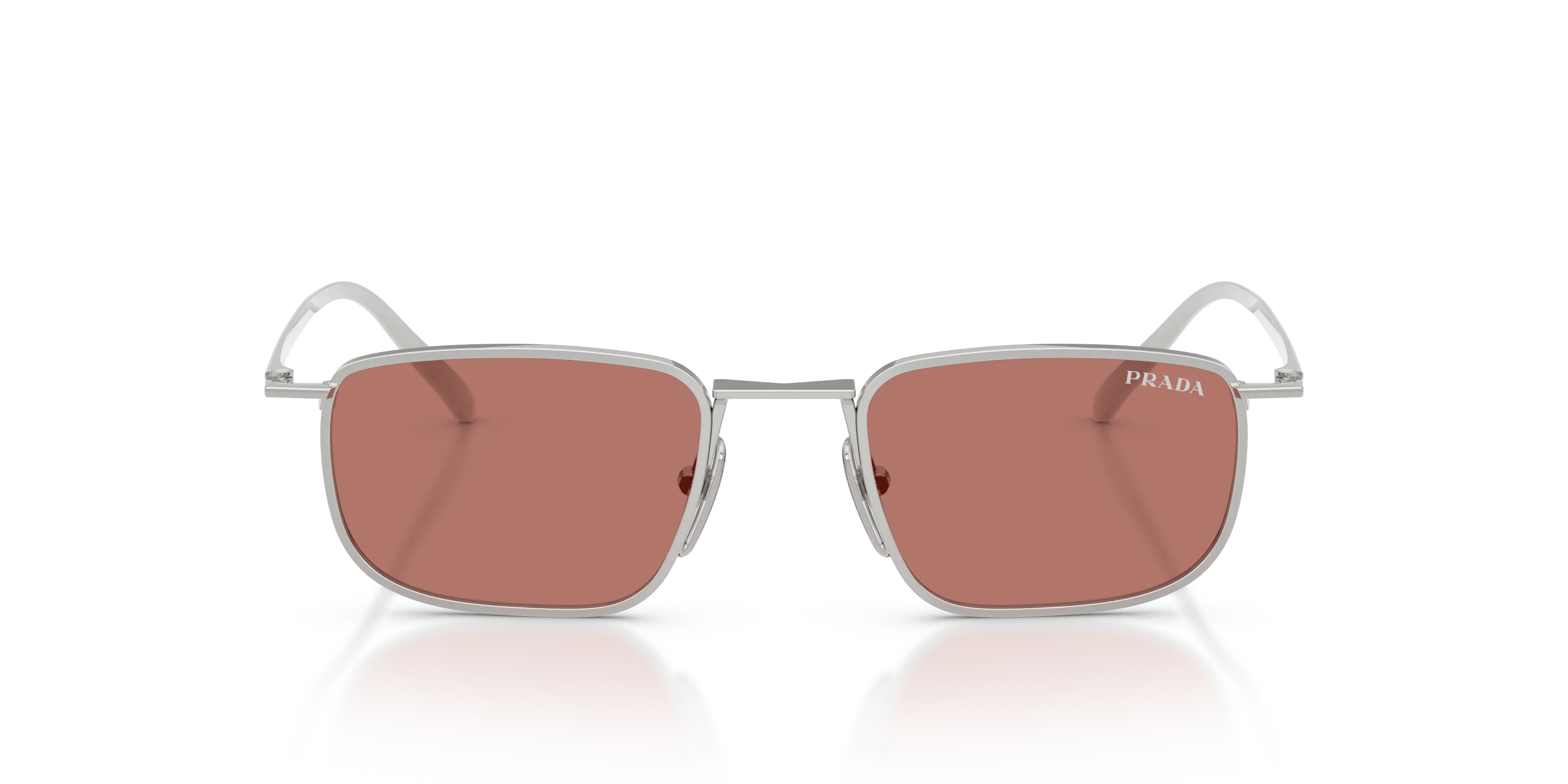 Prada PR D52S 1BC80W Occhiali da sole Metallo Argento Bordeaux Pillow Normale - immagine 3