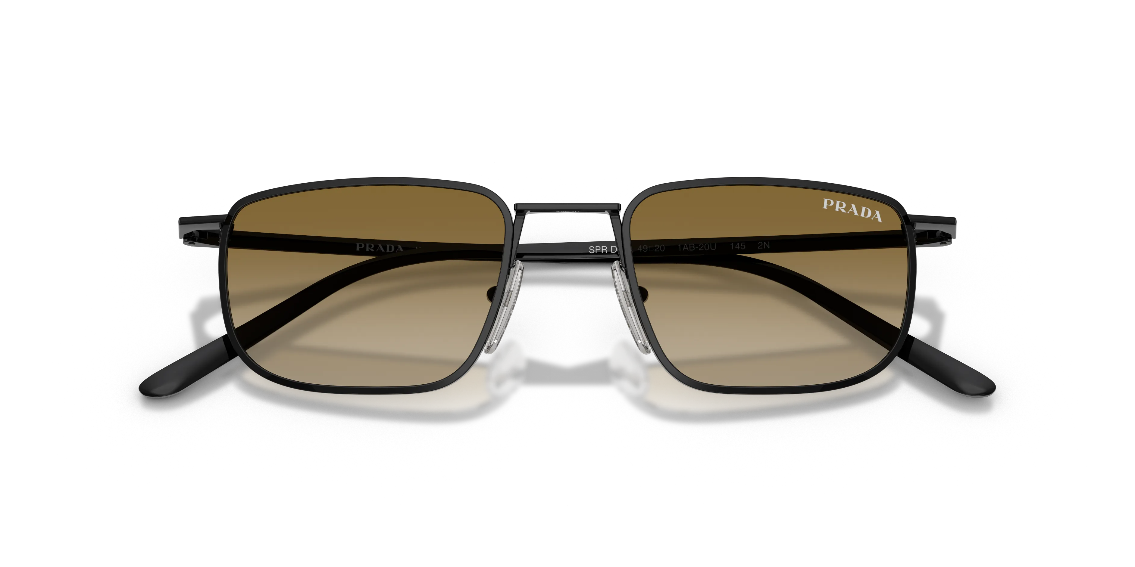 Prada PR D52S 1AB20U Occhiali da sole Metallo Nero Marrone Pillow Normale Sfumato - immagine 2