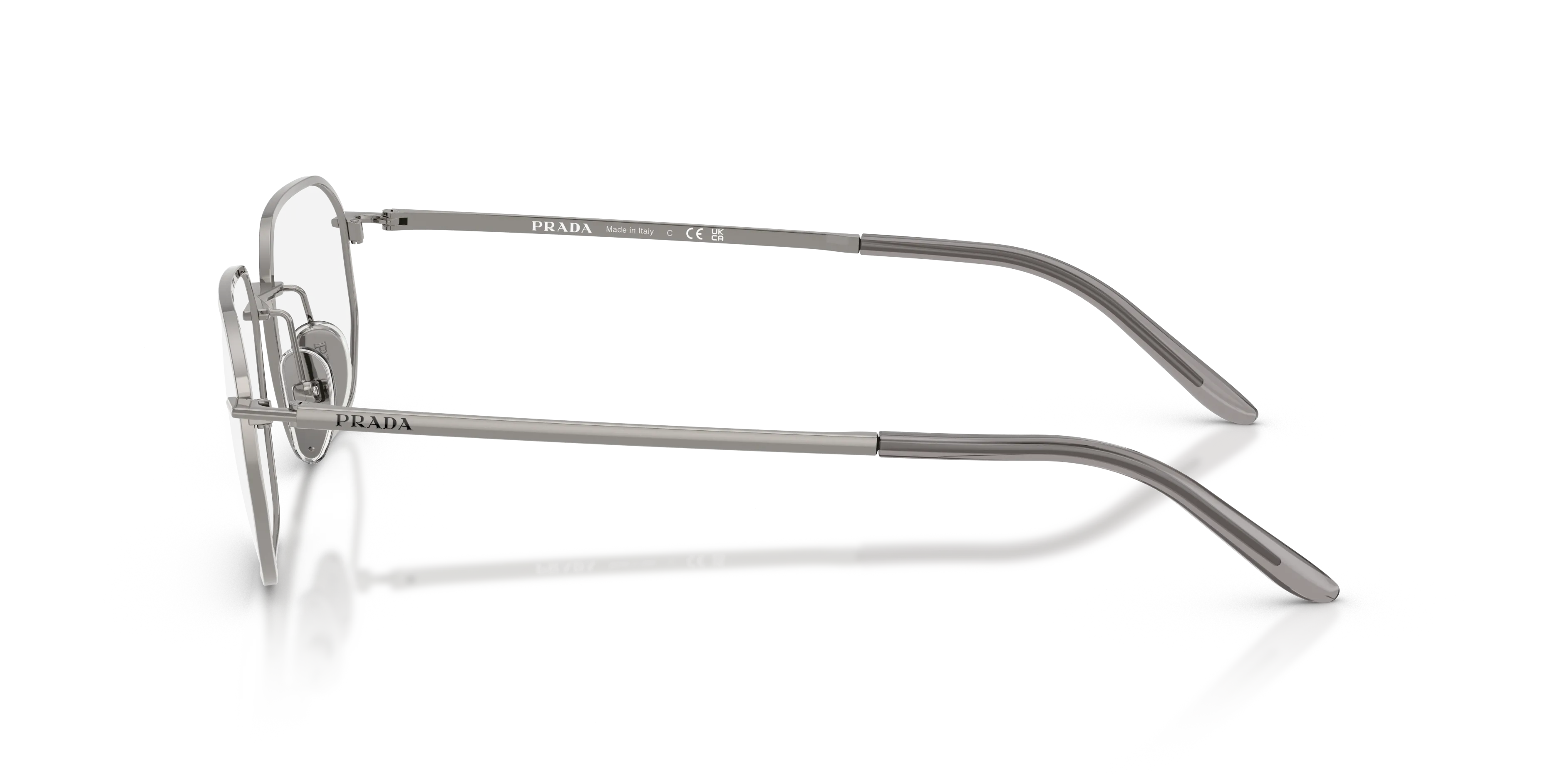 Prada PR D51V 5AV1O1 Montature da vista Metallo Grigio Trasparente Geometrica Normale - immagine 4