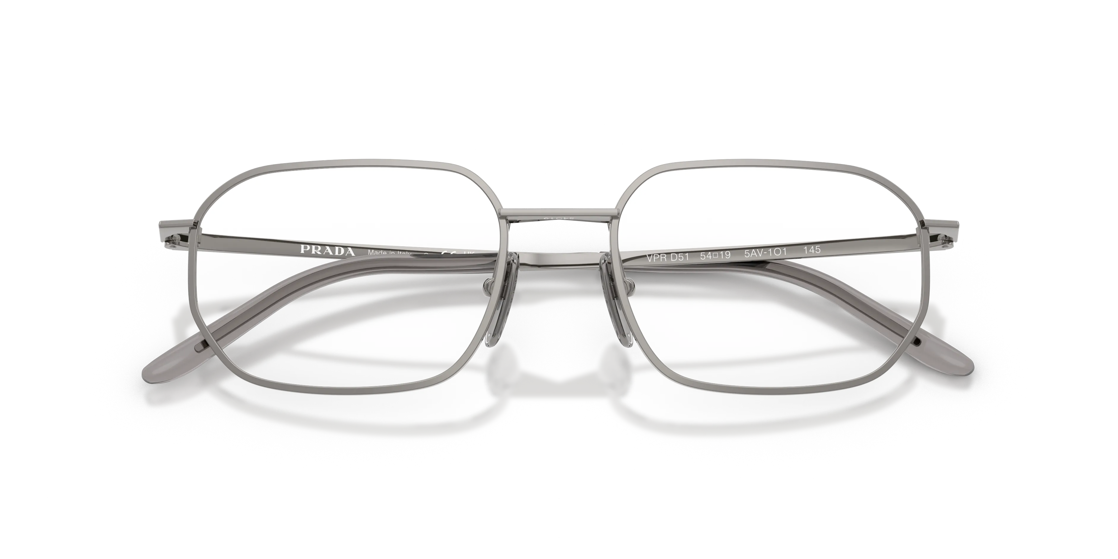 Prada PR D51V 5AV1O1 Montature da vista Metallo Grigio Trasparente Geometrica Normale - immagine 2
