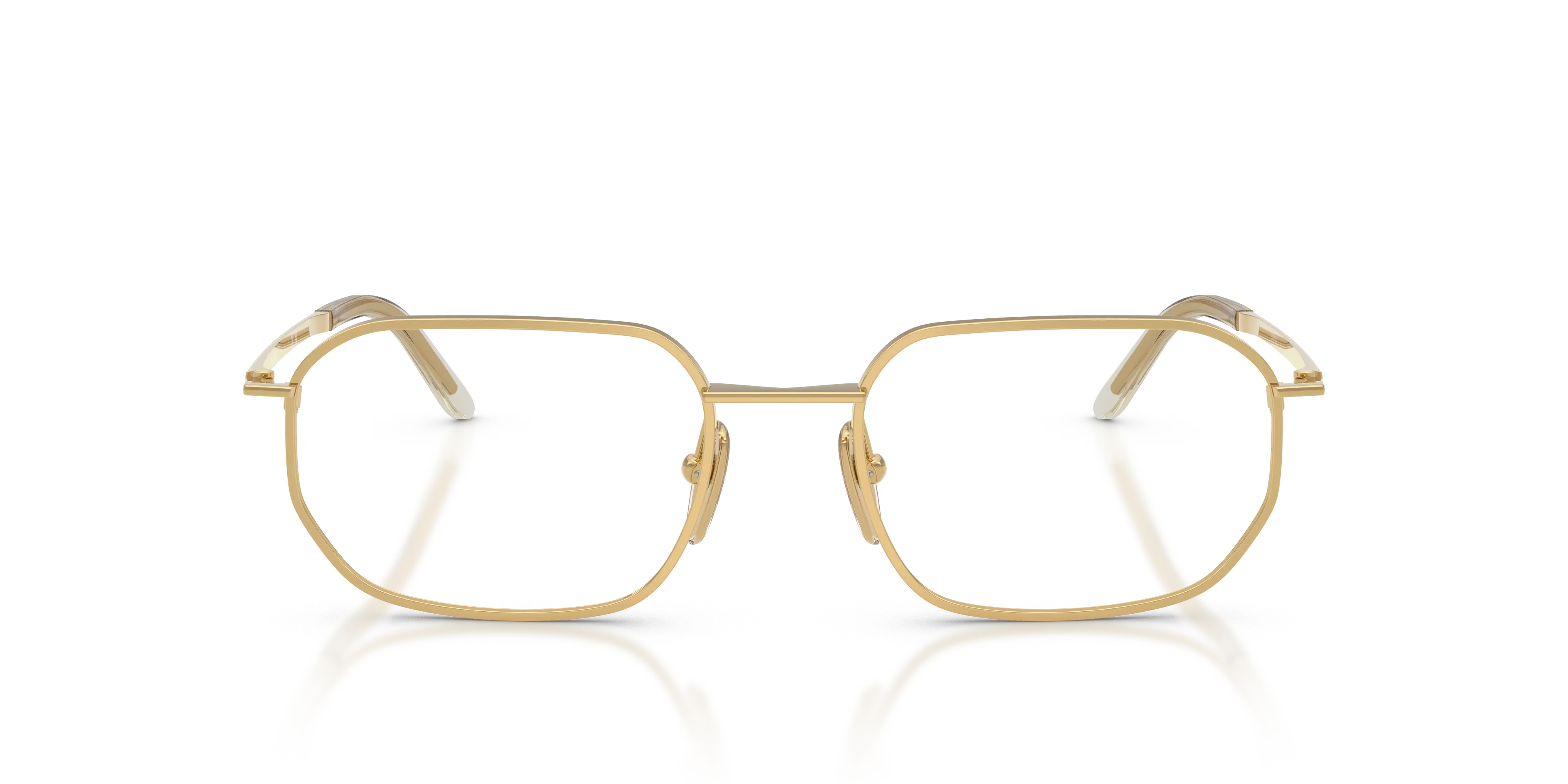 Prada PR D51V 5AK1O1 Montature da vista Metallo Oro Trasparente Geometrica Normale - immagine 3