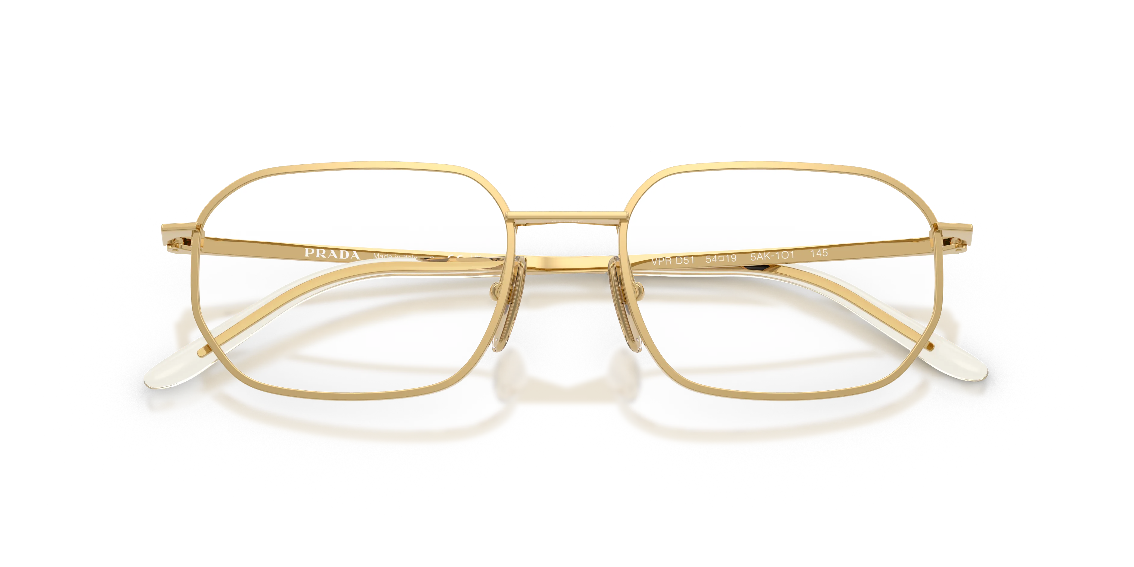 Prada PR D51V 5AK1O1 Montature da vista Metallo Oro Trasparente Geometrica Normale - immagine 2