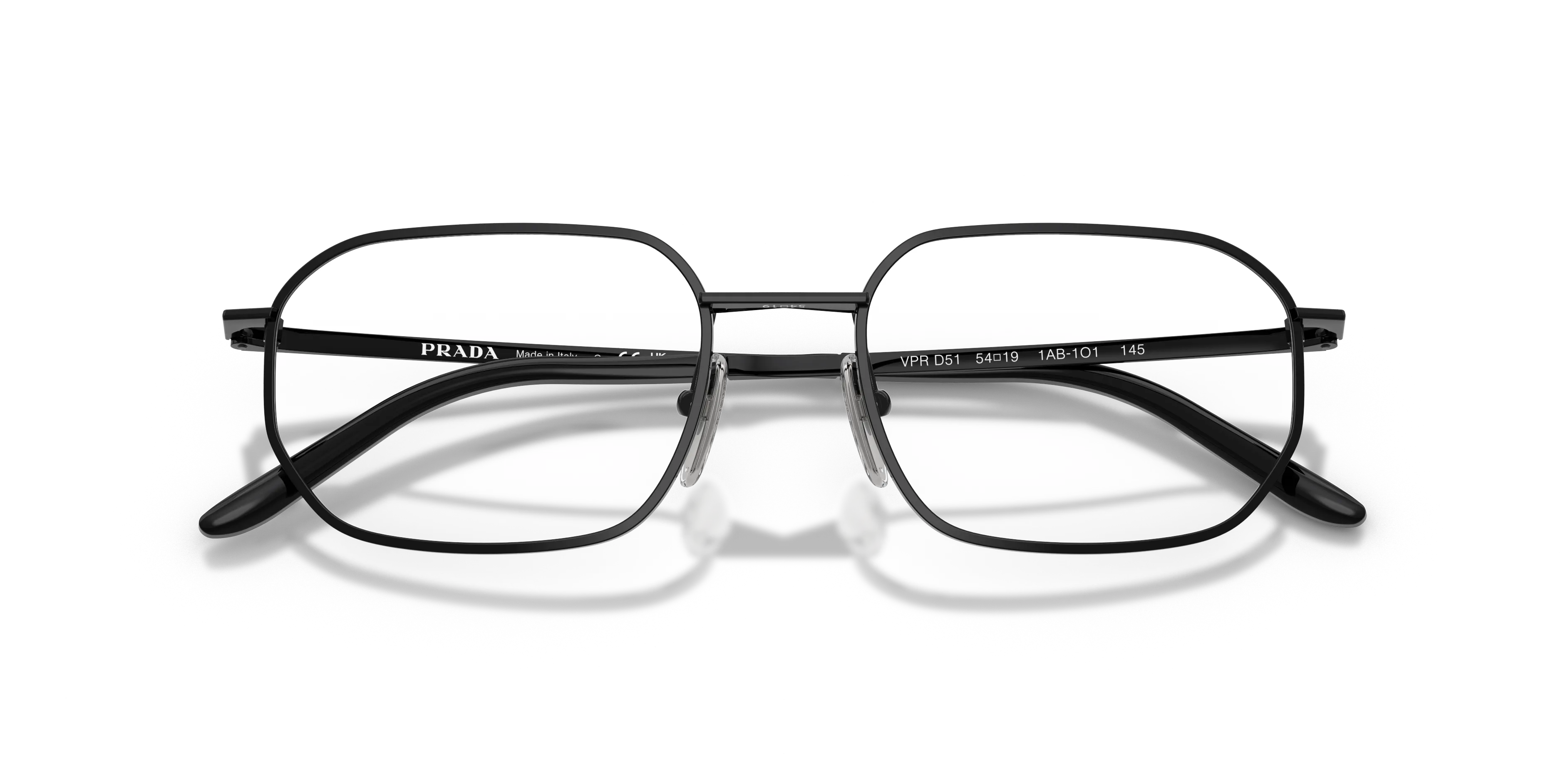 Prada PR D51V 1AB1O1 Montature da vista Metallo Nero Trasparente Geometrica Normale - immagine 2