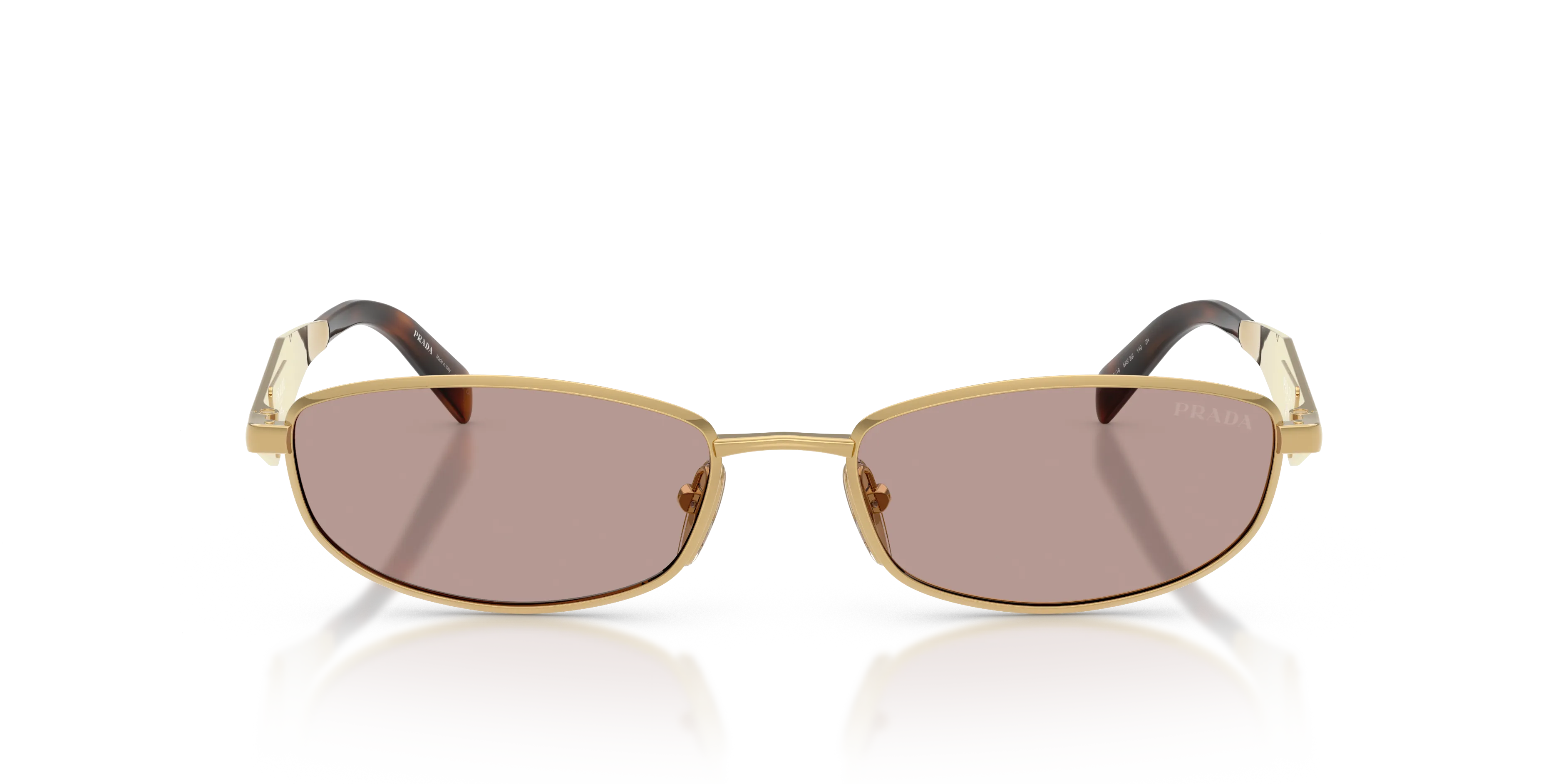 Prada PR D51S 5AK20I Occhiali da sole Metallo Oro Marrone Rotonda Normale - immagine 3
