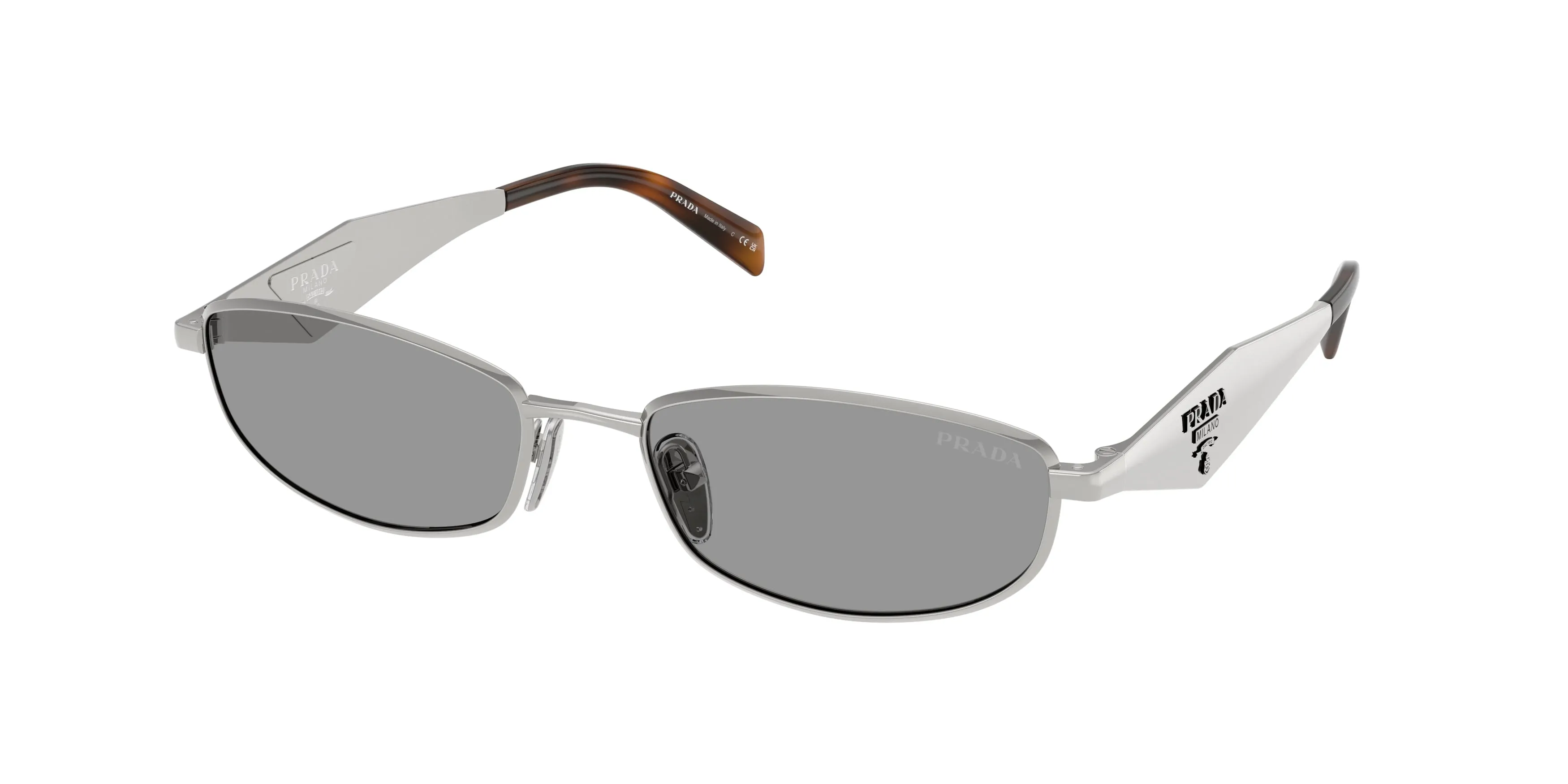 Prada PR D51S 1BC50Q Occhiali da sole Metallo Argento Grigio Rotonda Normale - immagine 1